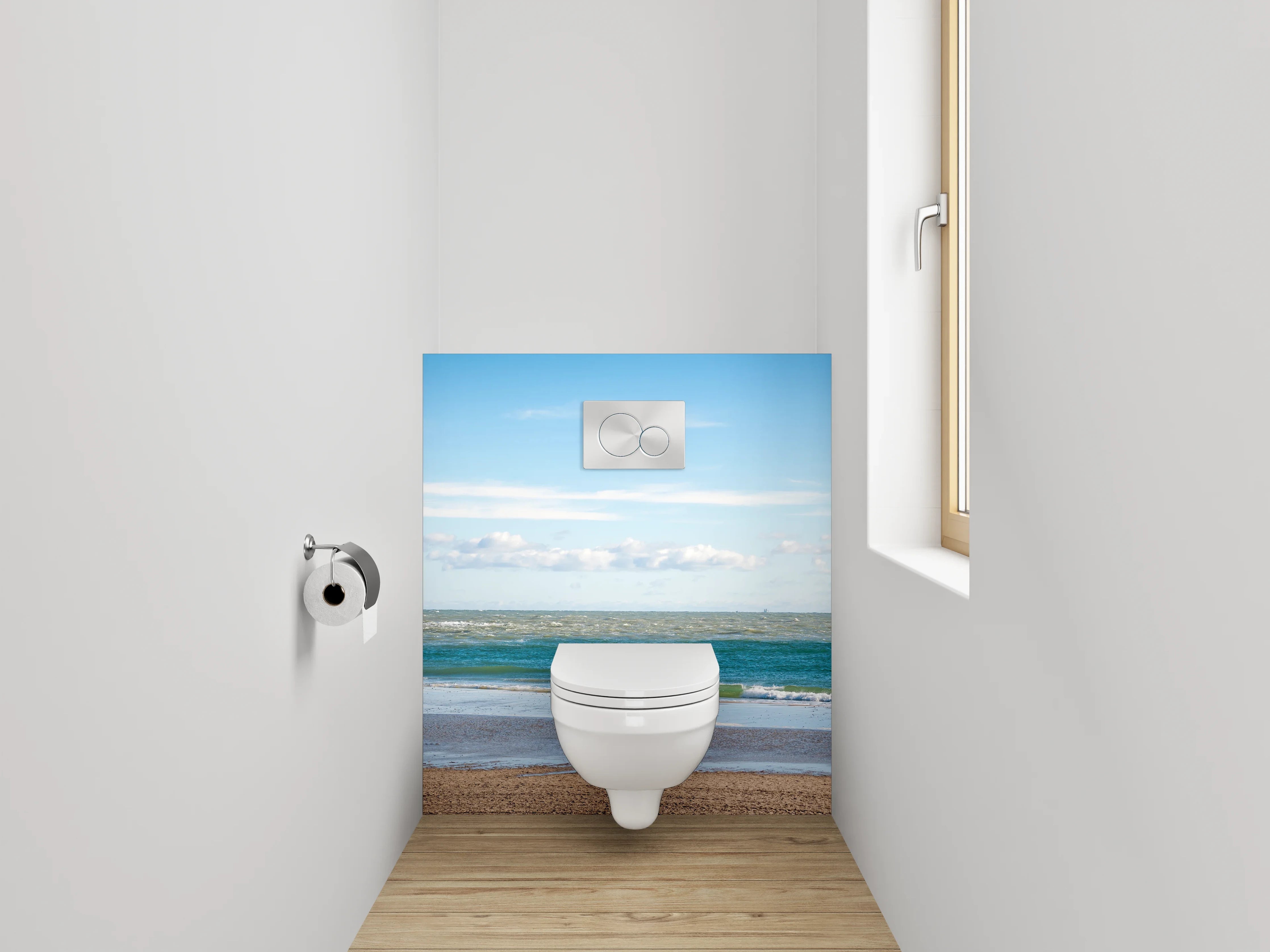 WC-Rückwand - Strand und Meer Panorama Fototapete