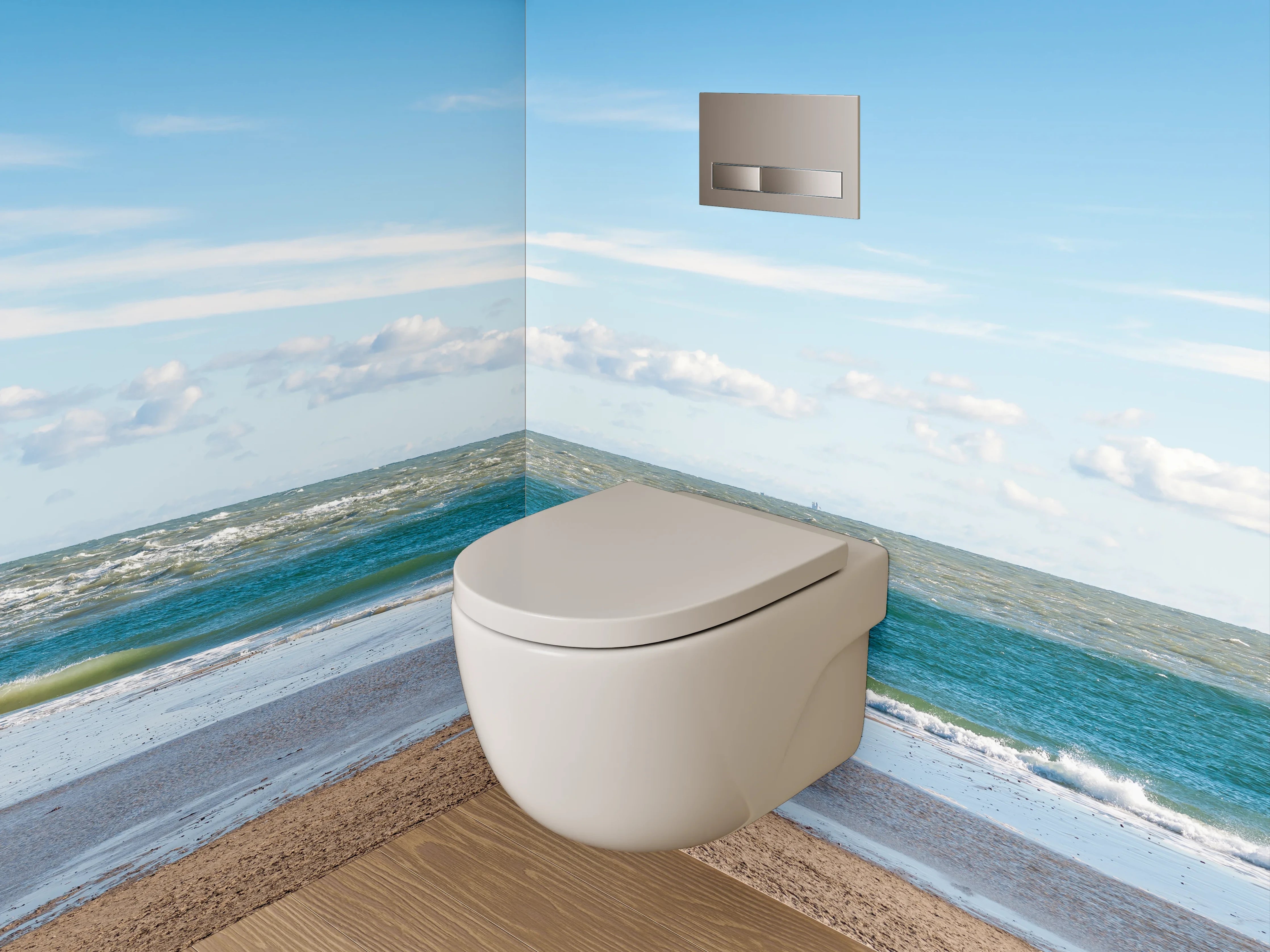 WC-Rückwand - Strand und Meer Panorama Fototapete