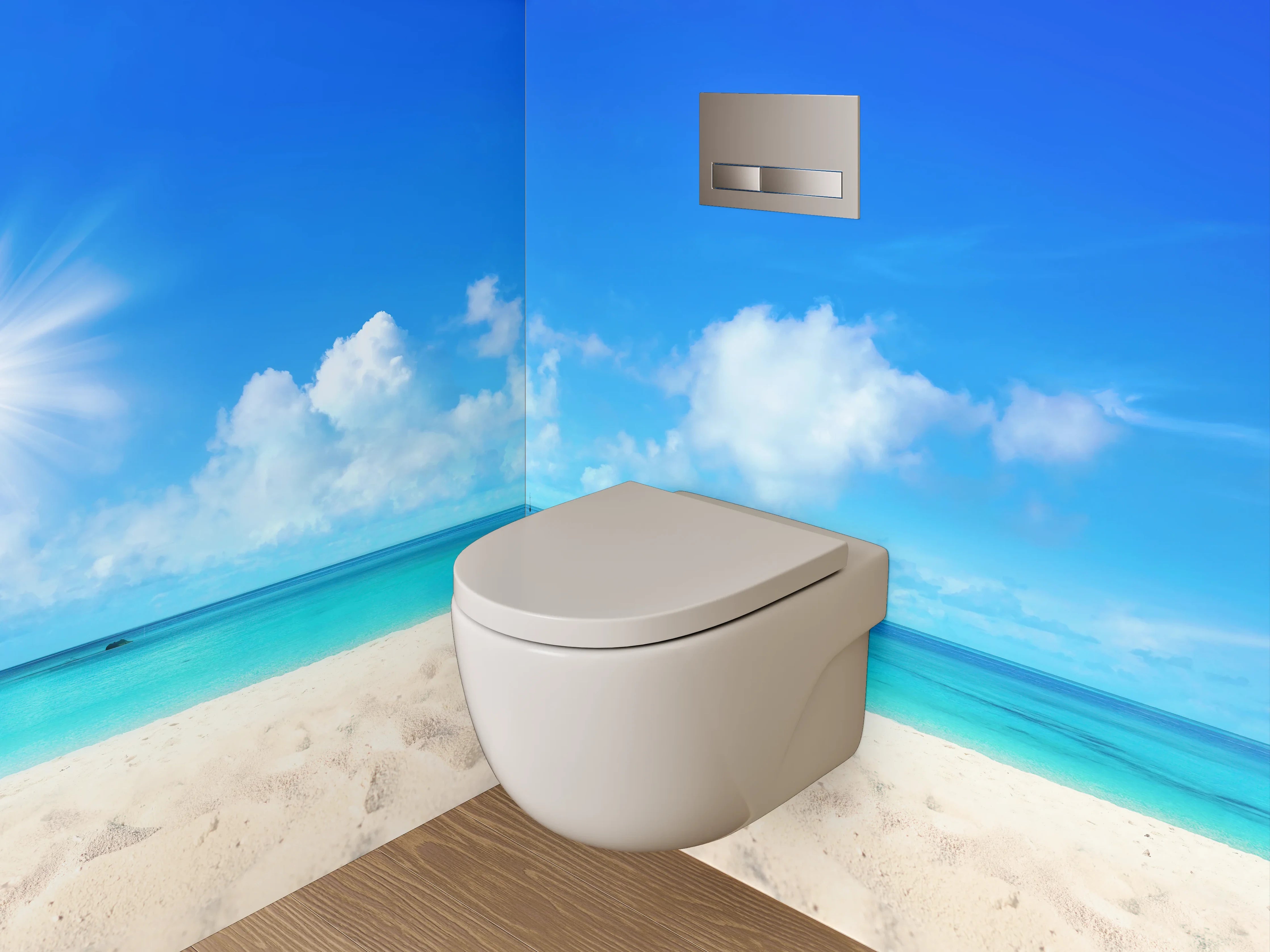 WC-Rückwand - Strand und Meer Panoramabild