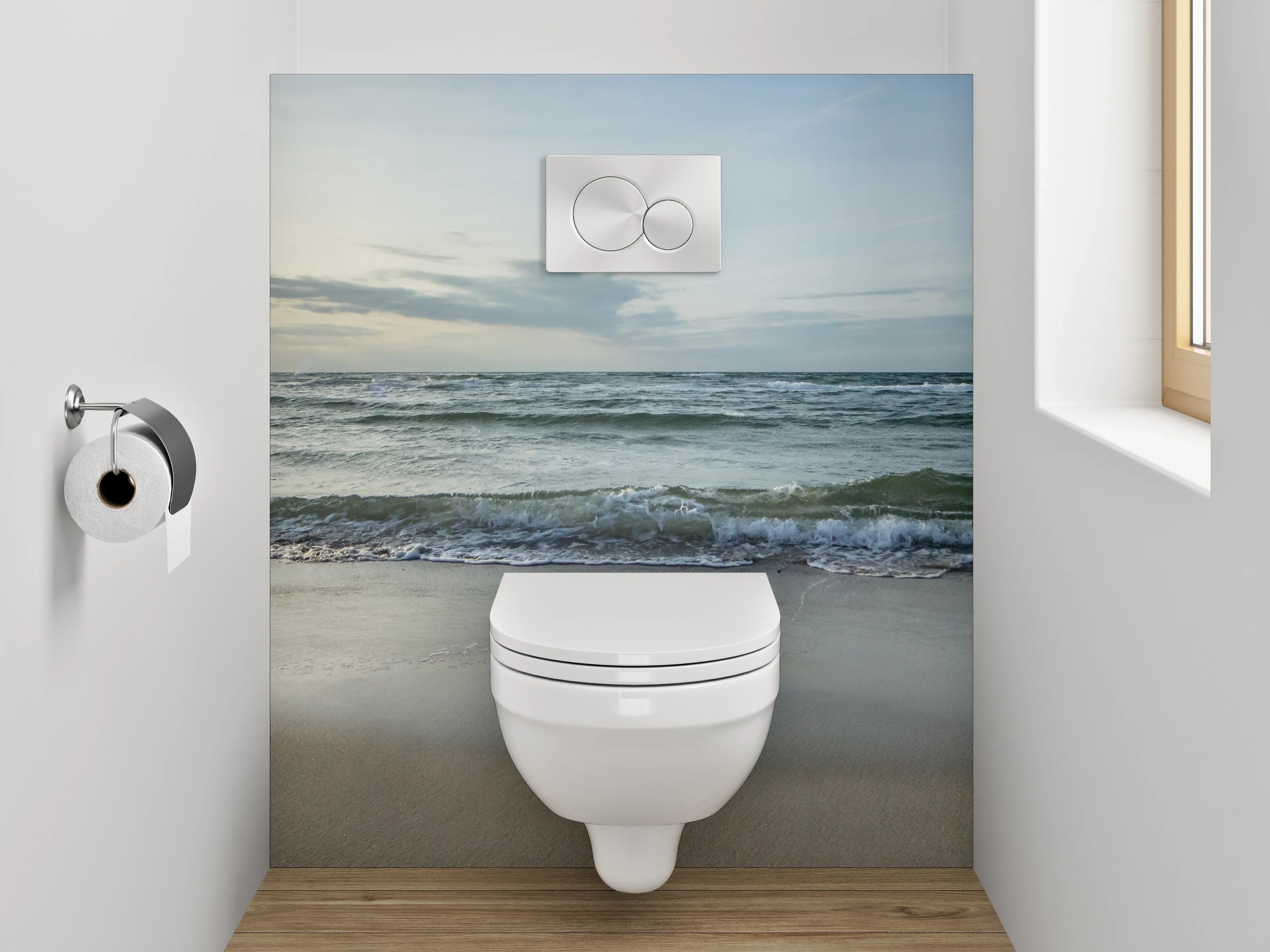 WC-Rückwand - Strand und Meer Sonnenuntergang