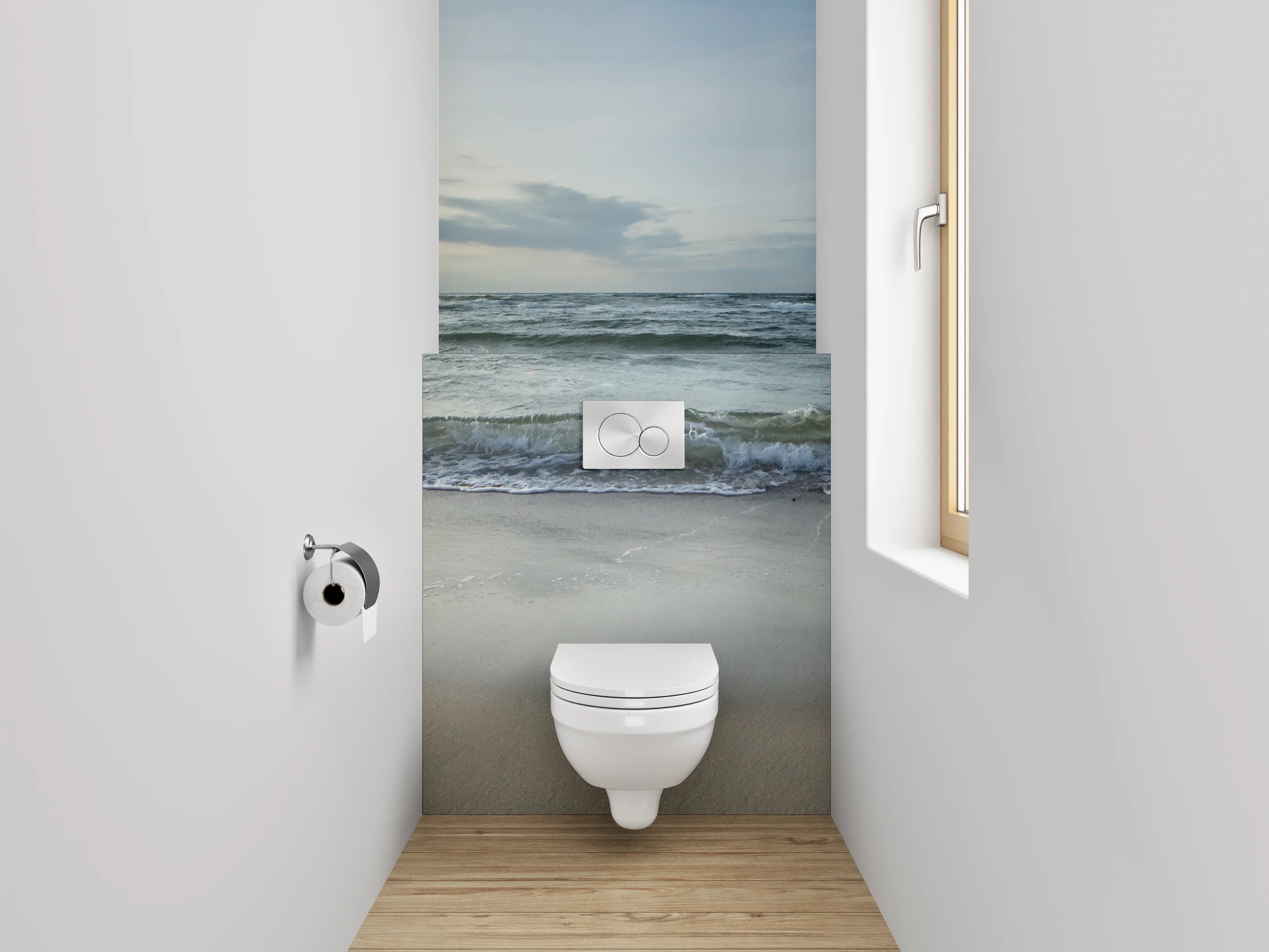 WC-Rückwand - Strand und Meer Sonnenuntergang