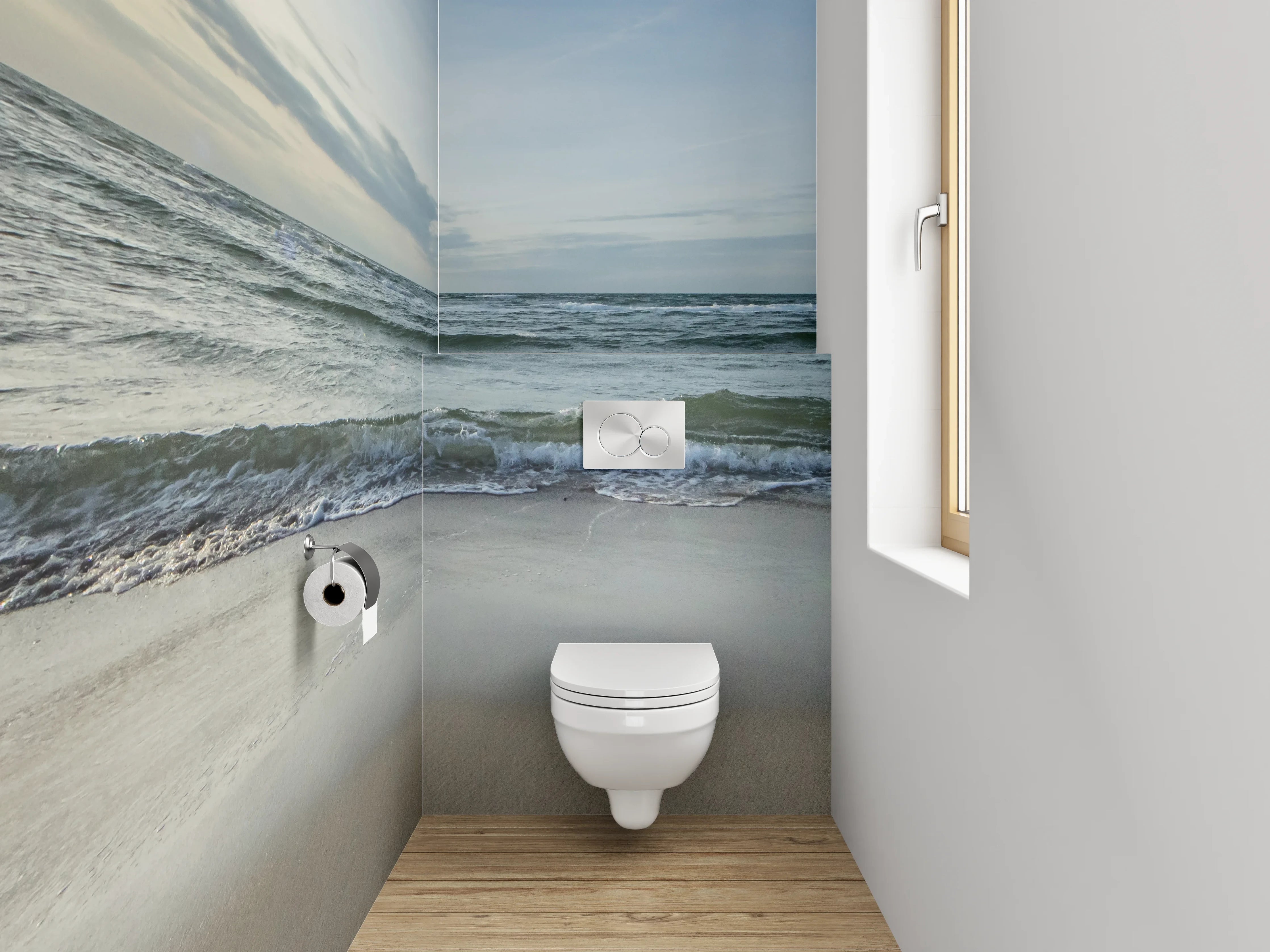 WC-Rückwand - Strand und Meer Sonnenuntergang