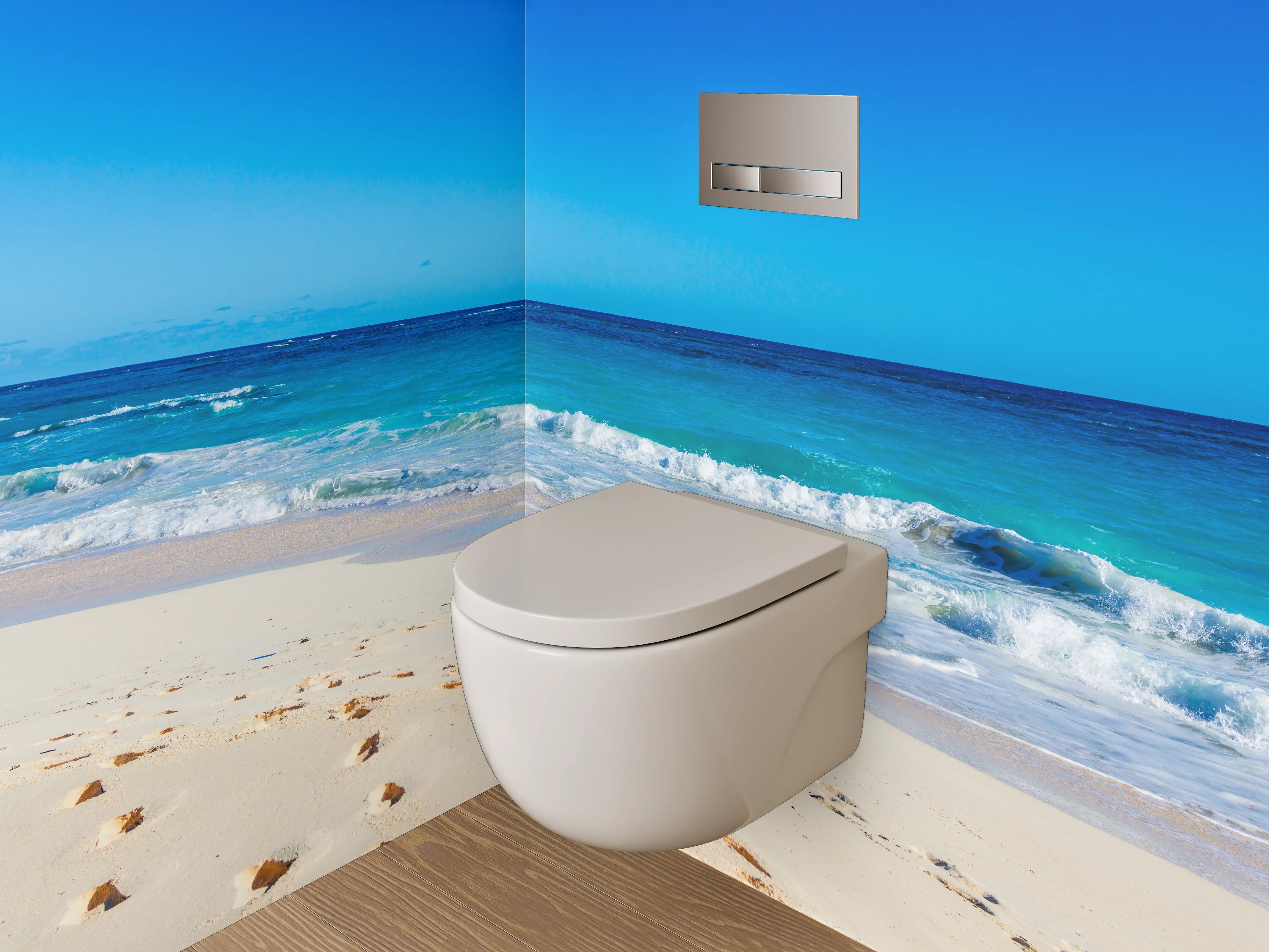 WC-Rückwand - Strand und Meer – Karibisches Motiv