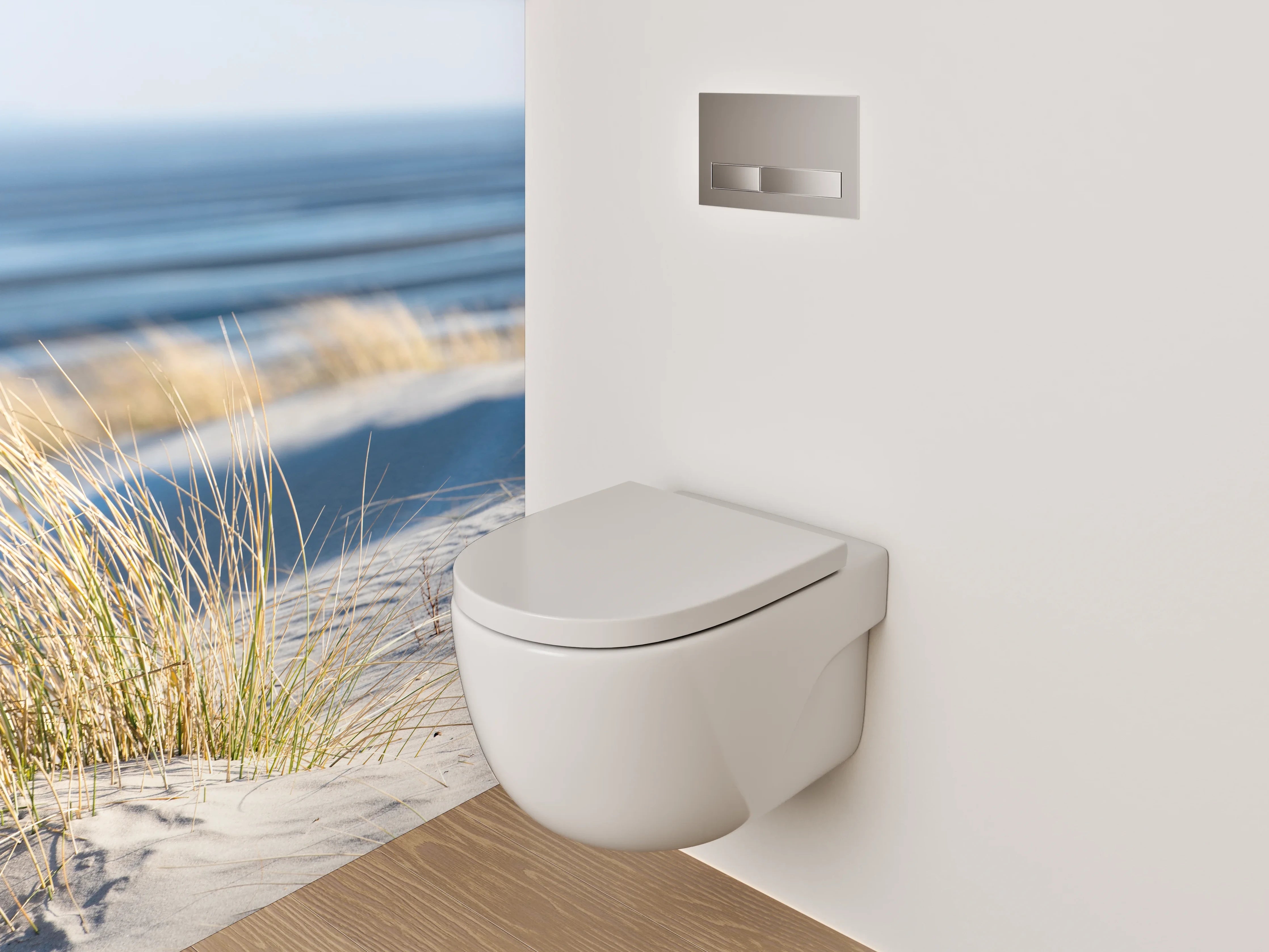 WC-Rückwand - Stranddüne mit Nordsee-Panorama