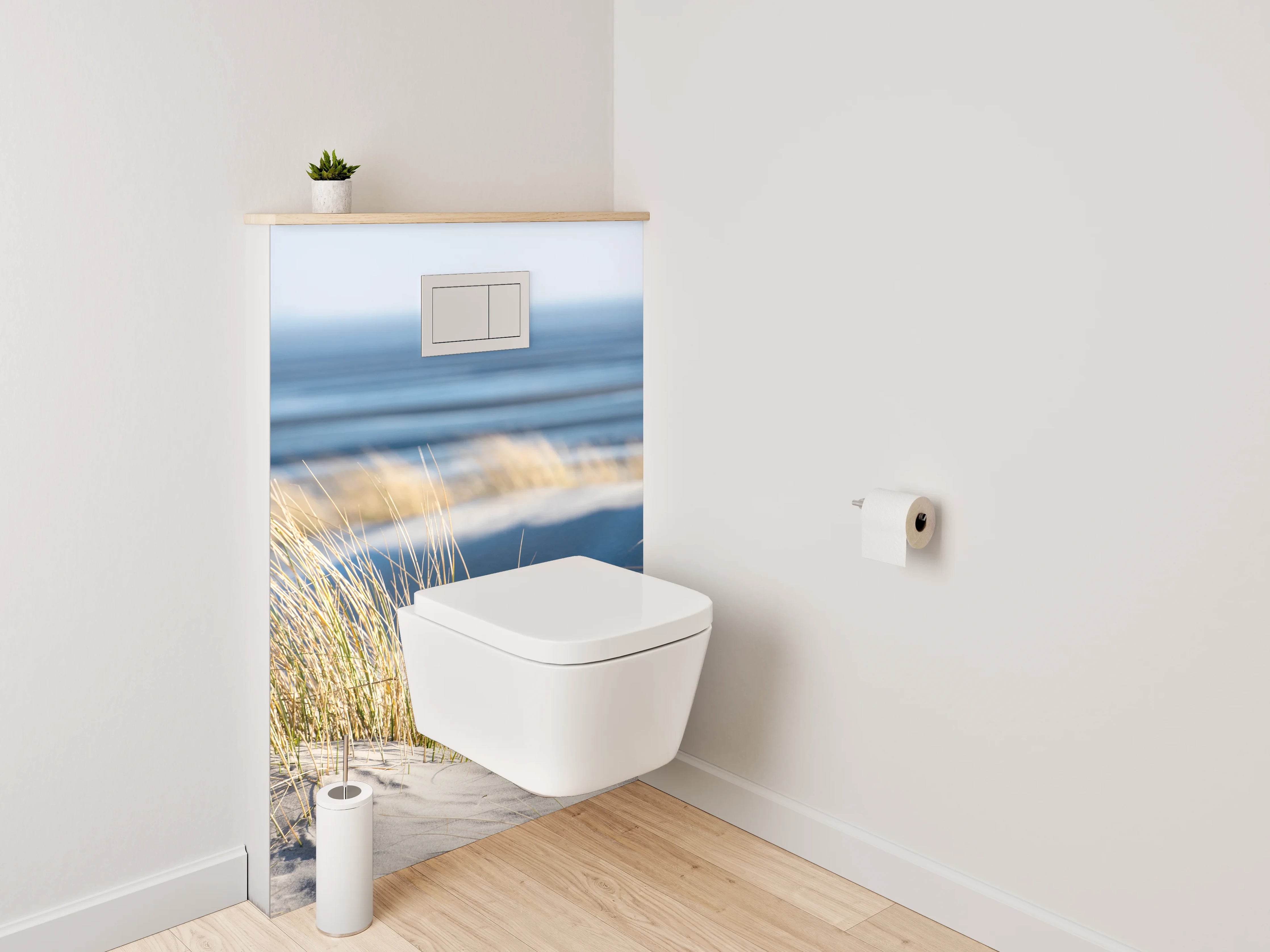 WC-Rückwand - Stranddüne mit Nordsee-Panorama