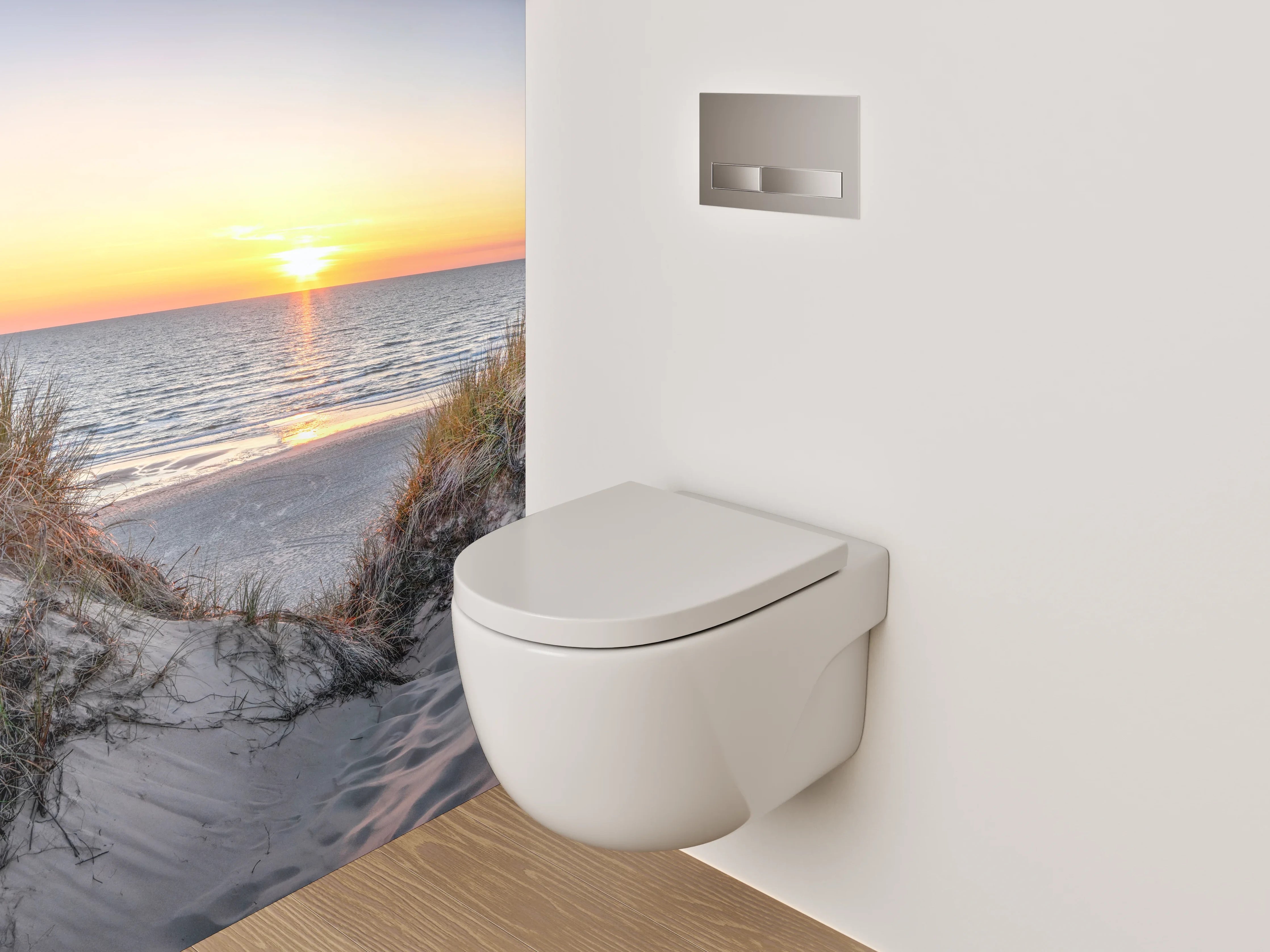 WC-Rückwand - Stranddünen bei Sonnenuntergang Panorama