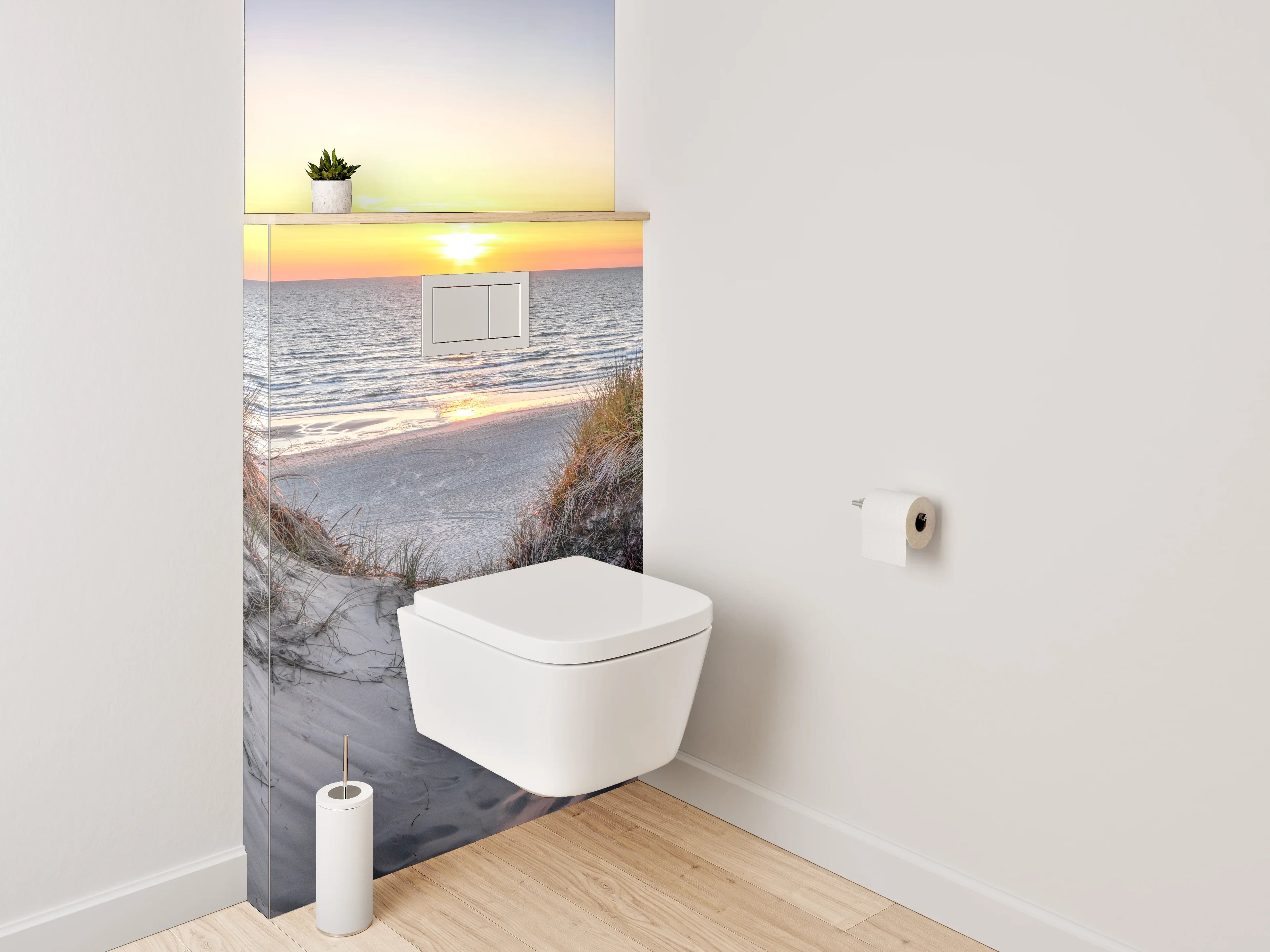 WC-Rückwand - Stranddünen bei Sonnenuntergang Panorama