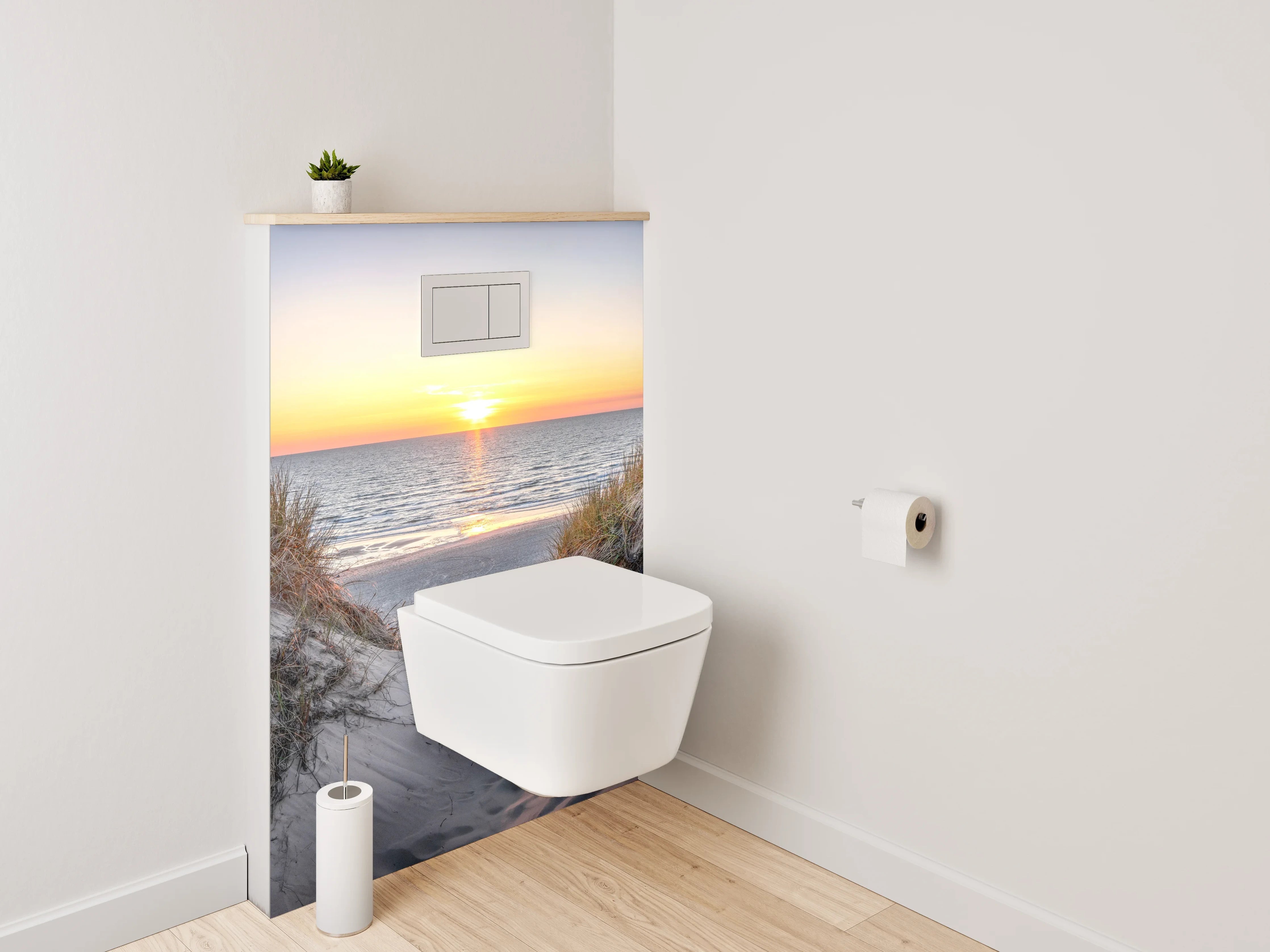 WC-Rückwand - Stranddünen bei Sonnenuntergang Panorama