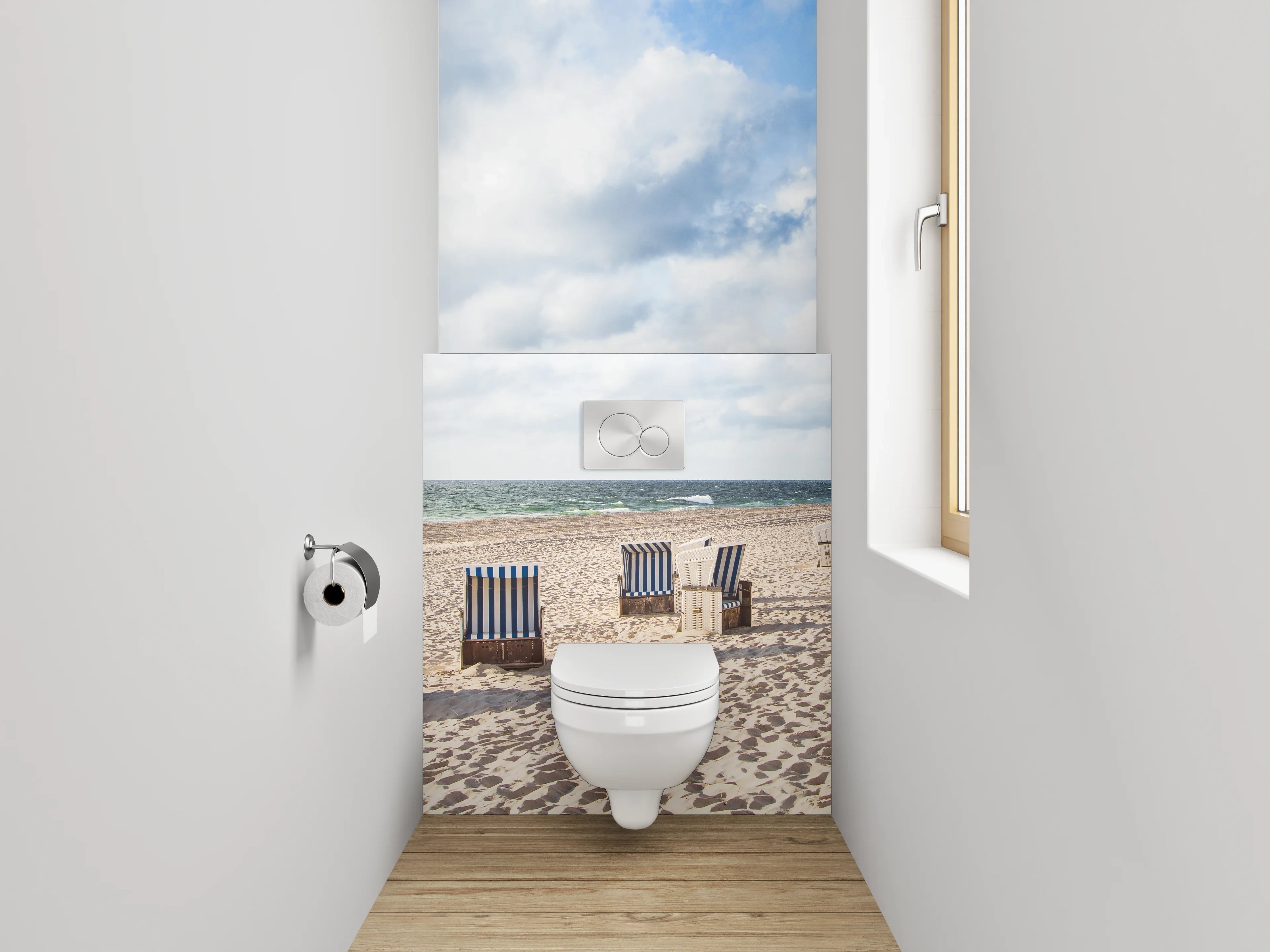 WC-Rückwand - Strandkörbe am Nordseestrand