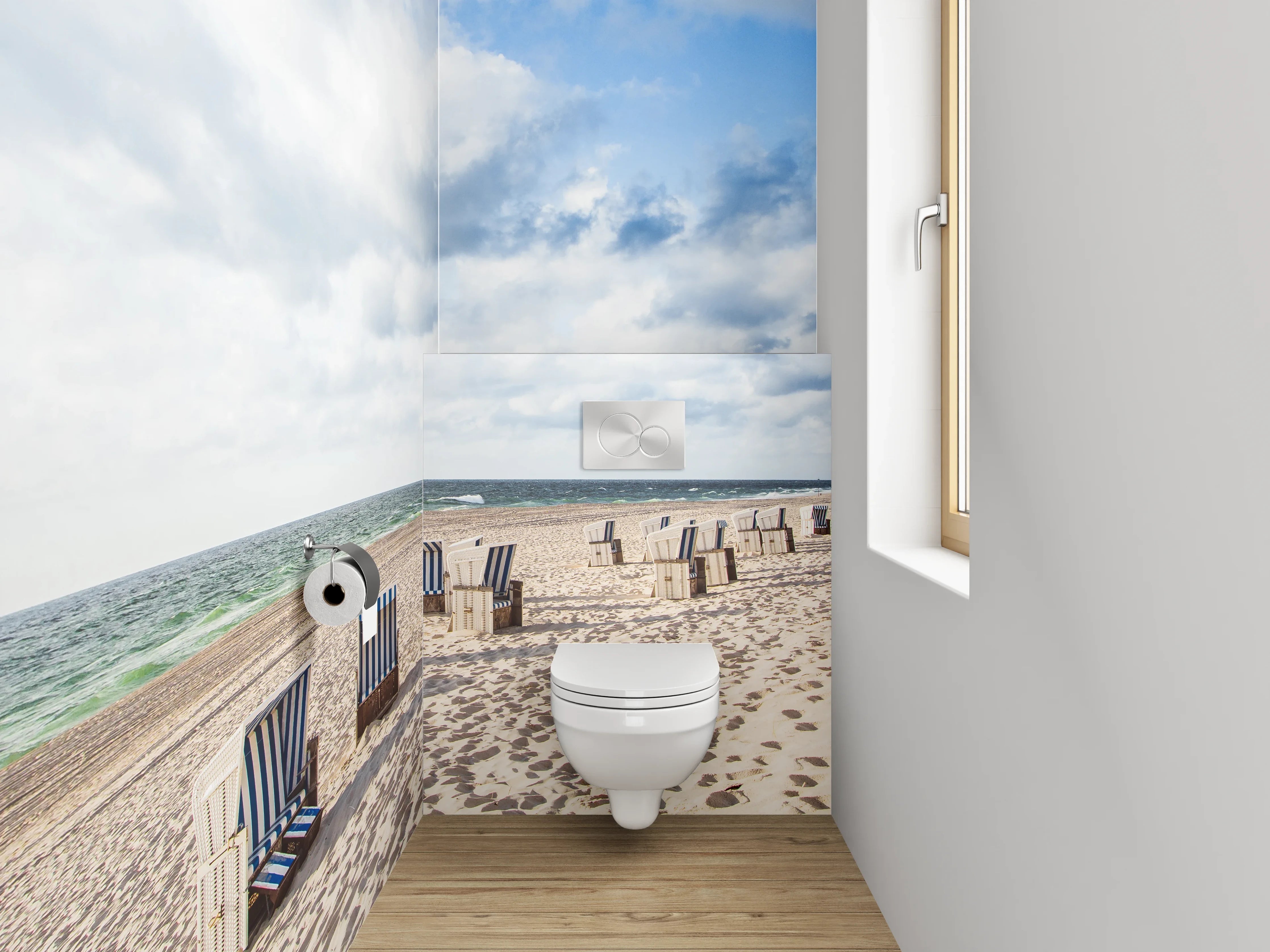 WC-Rückwand - Strandkörbe am Nordseestrand