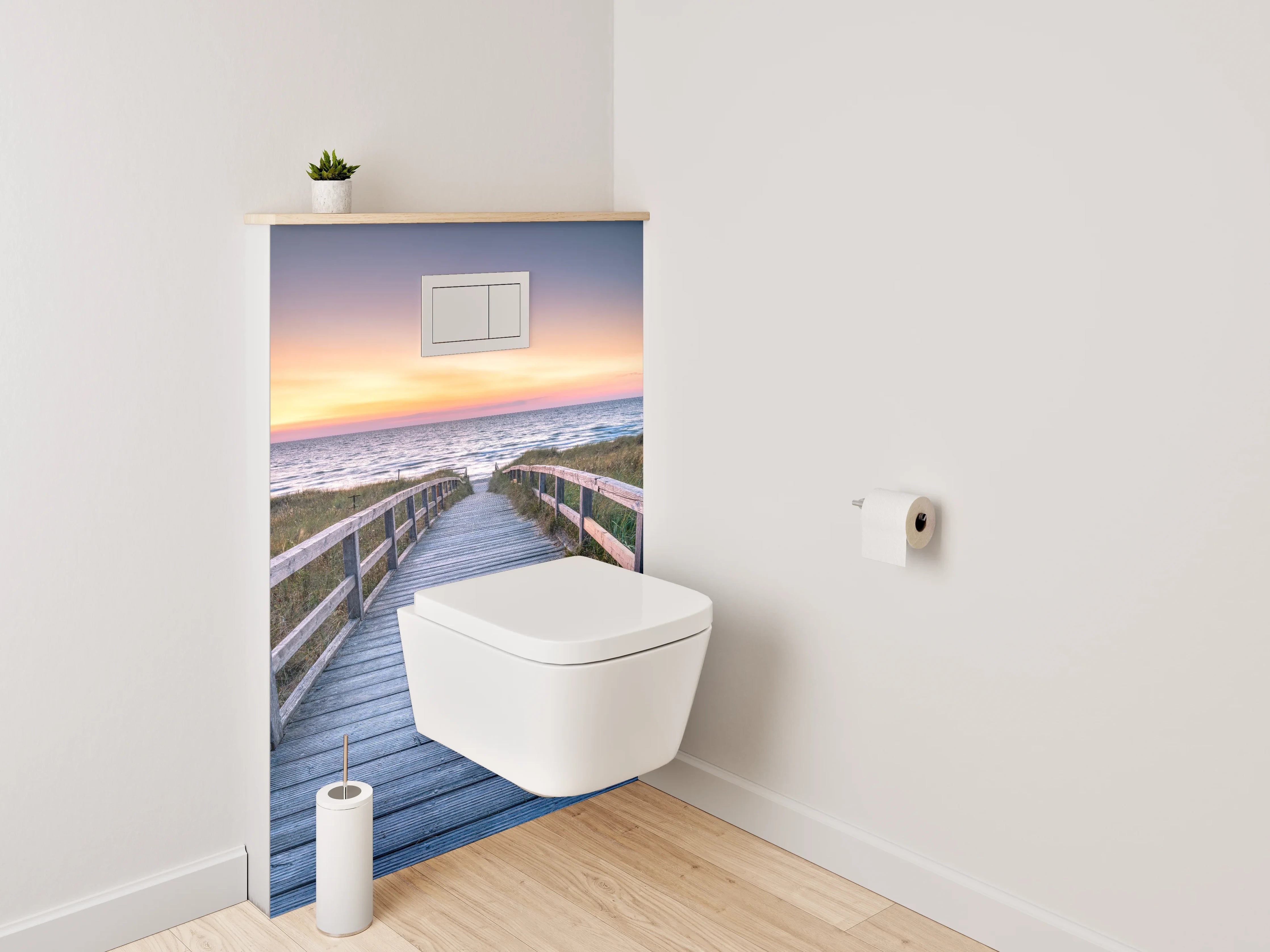 WC-Rückwand - Strandweg zum Sonnenuntergang