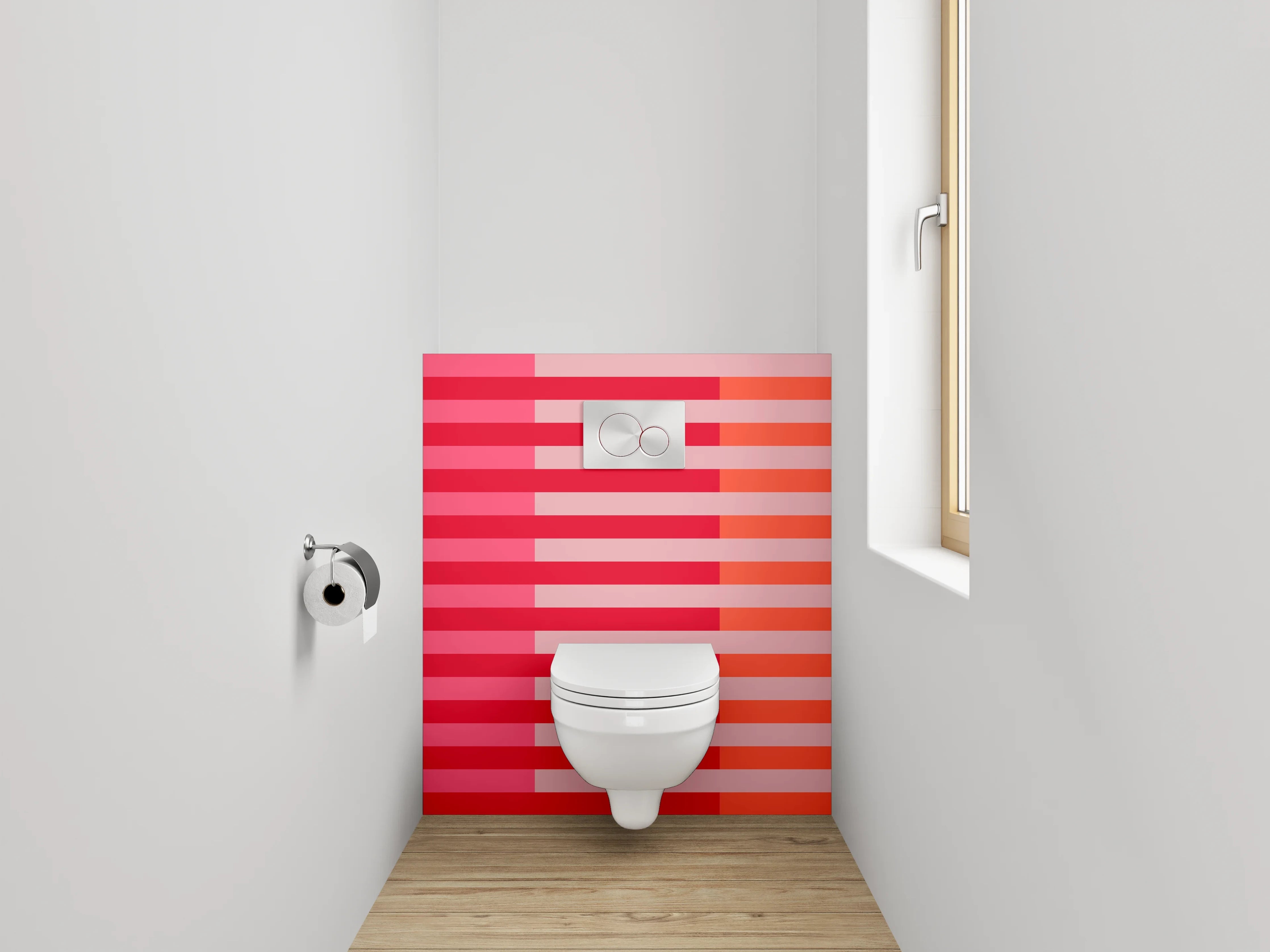 WC-Rückwand - Streifen Abstrakt Pink Rot Orange