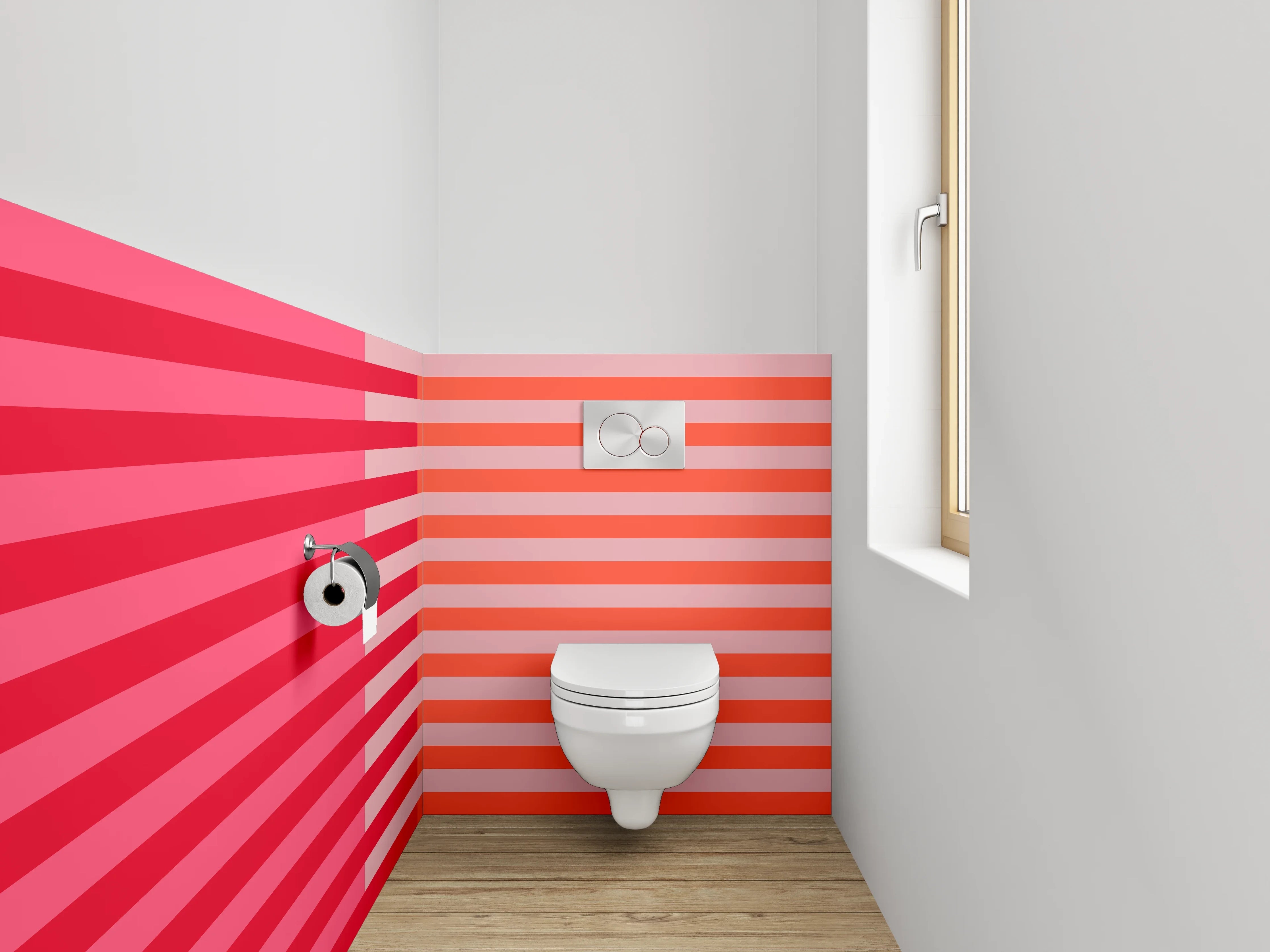 WC-Rückwand - Streifen Abstrakt Pink Rot Orange