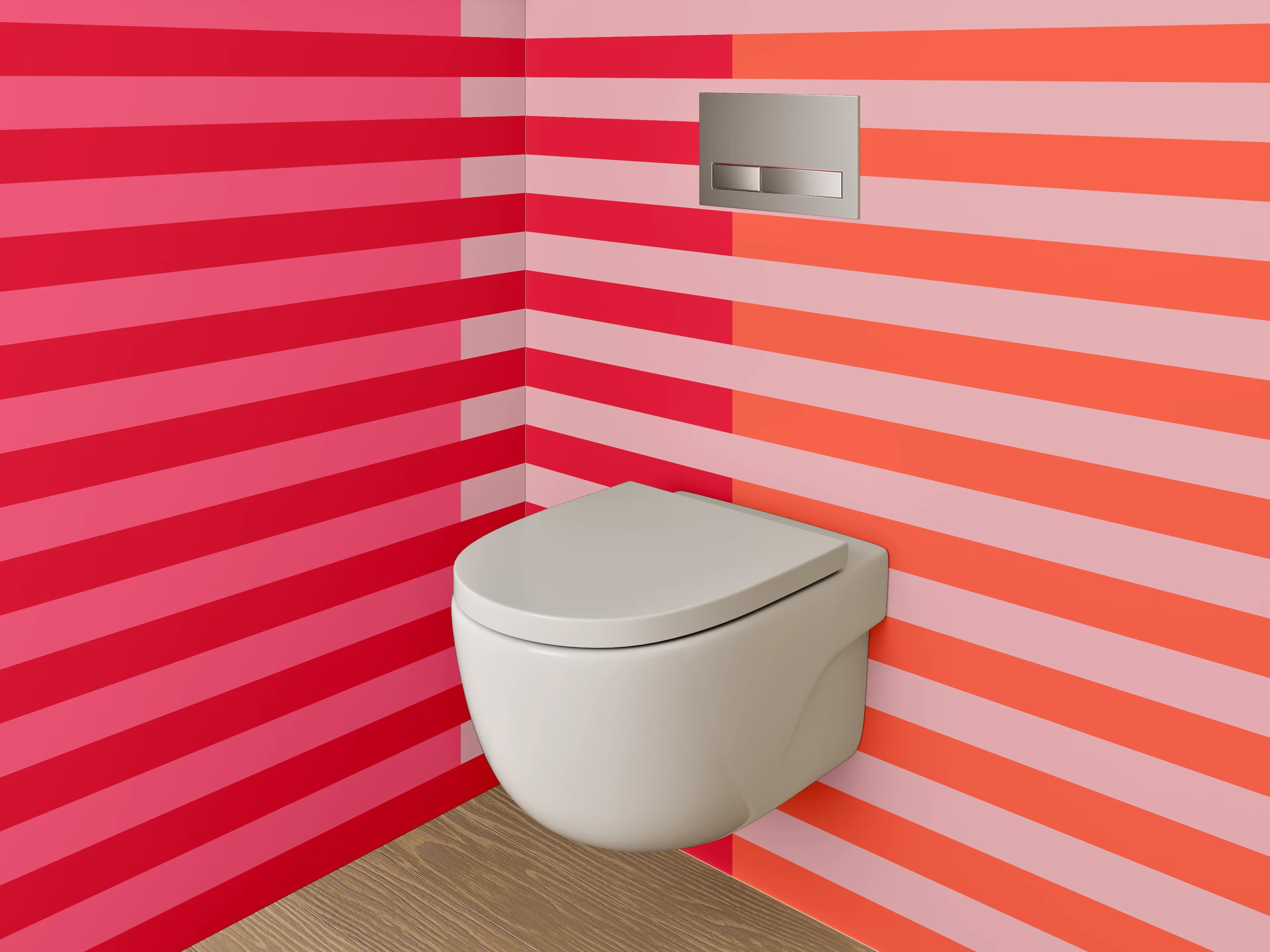 WC-Rückwand - Streifen Abstrakt Pink Rot Orange