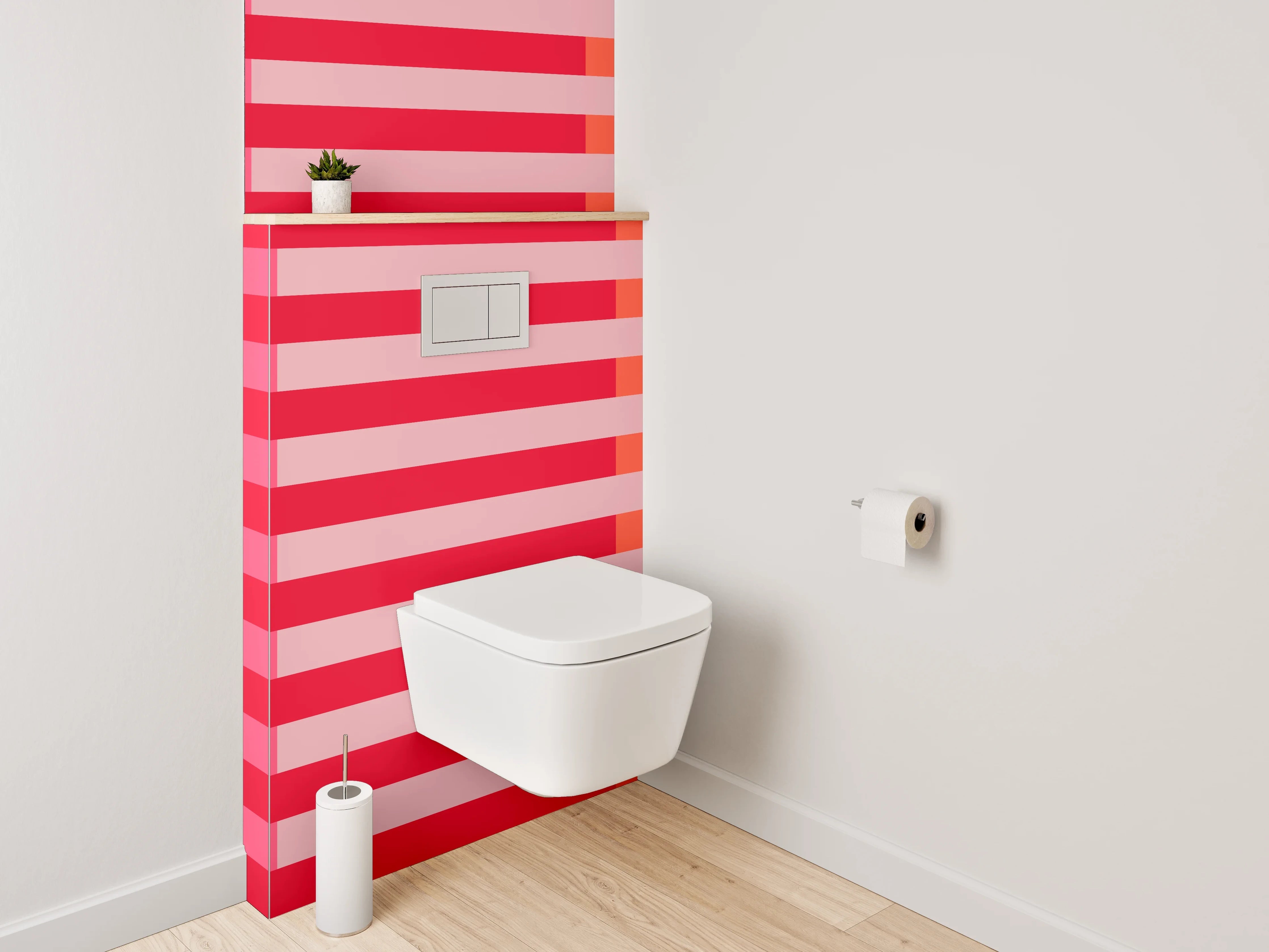 WC-Rückwand - Streifen Abstrakt Pink Rot Orange