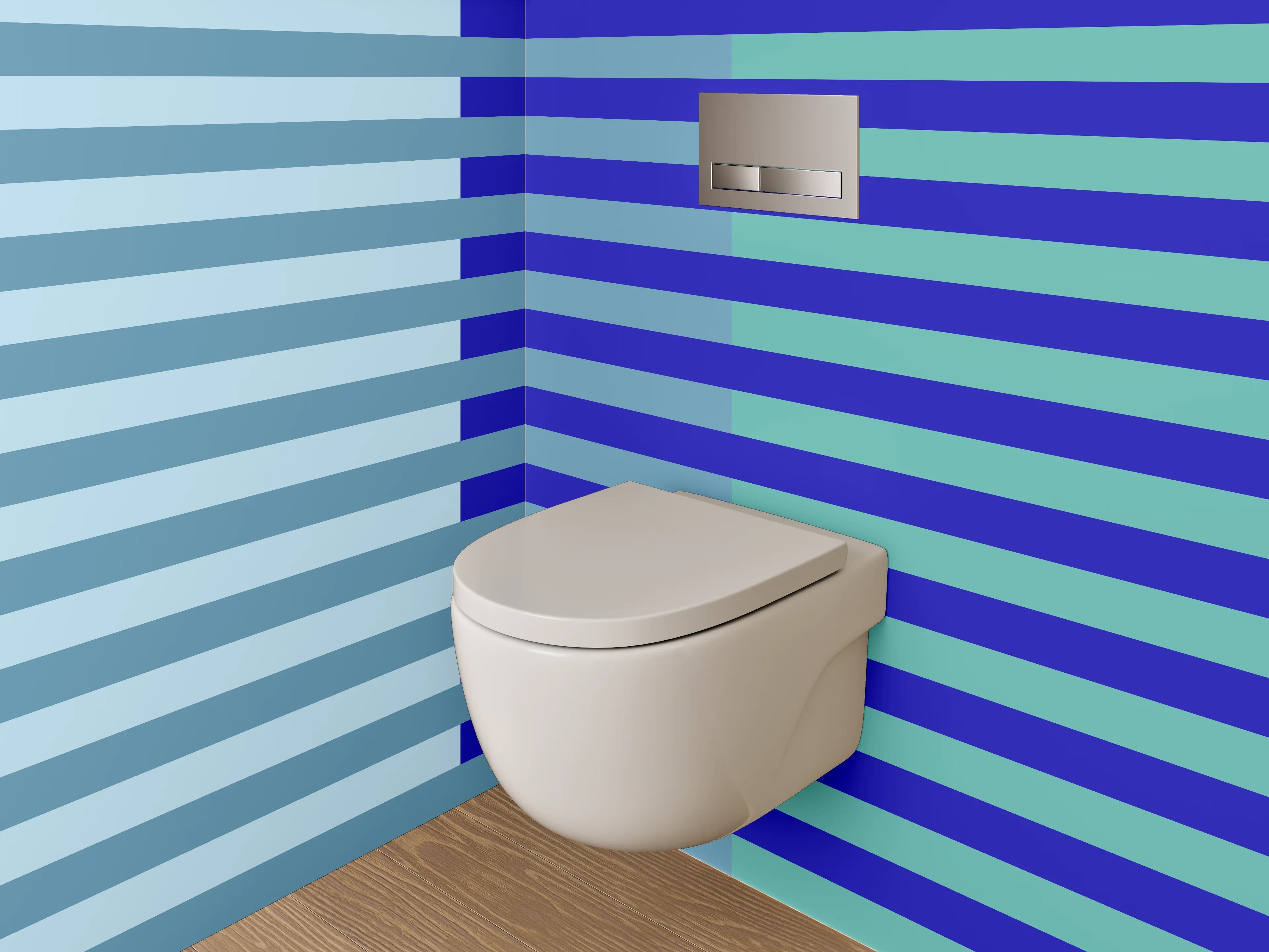 WC-Rückwand - Streifenmuster Blau Türkis Modern