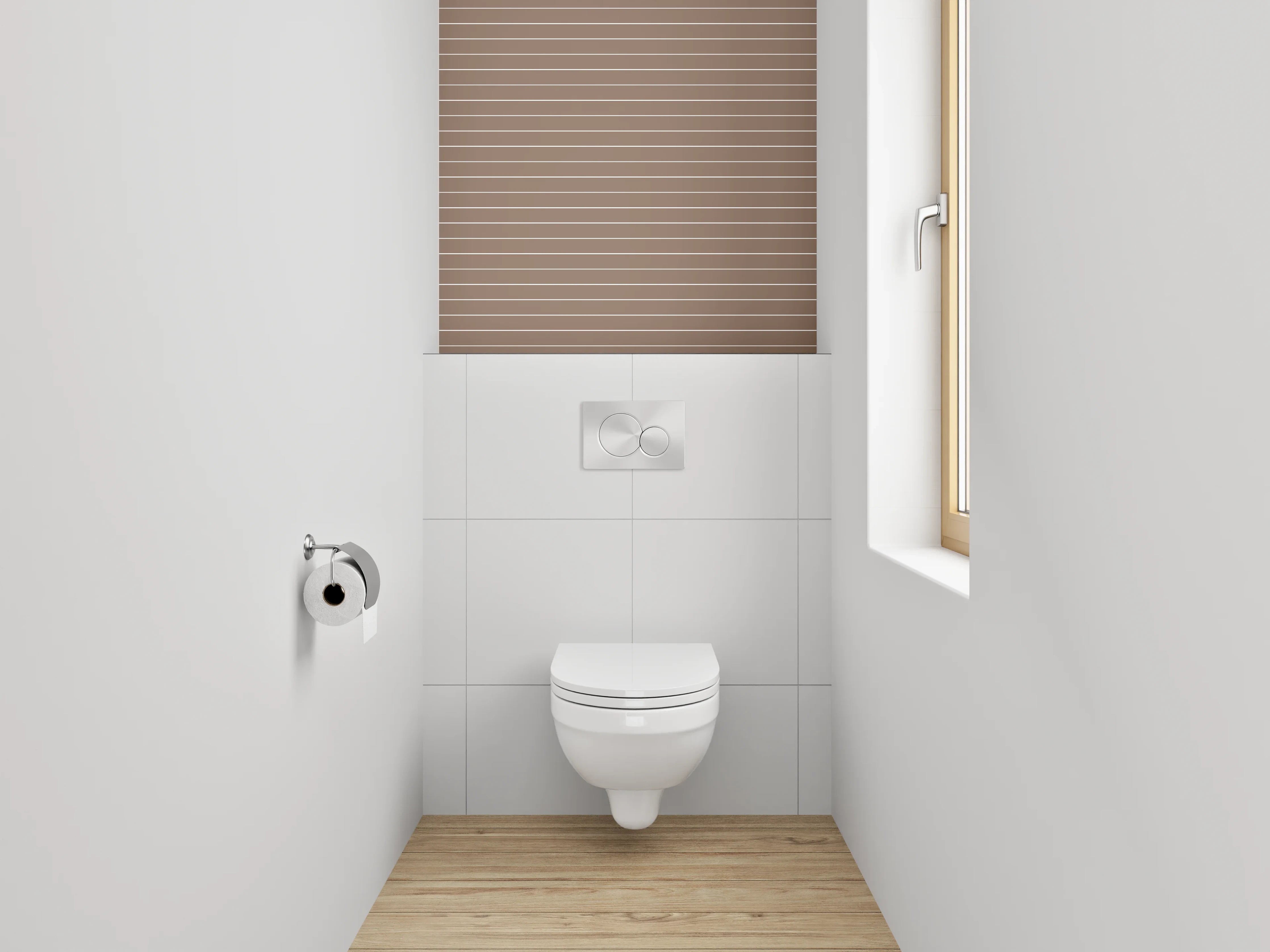 WC-Rückwand - Streifenmuster Braun Beige Modern