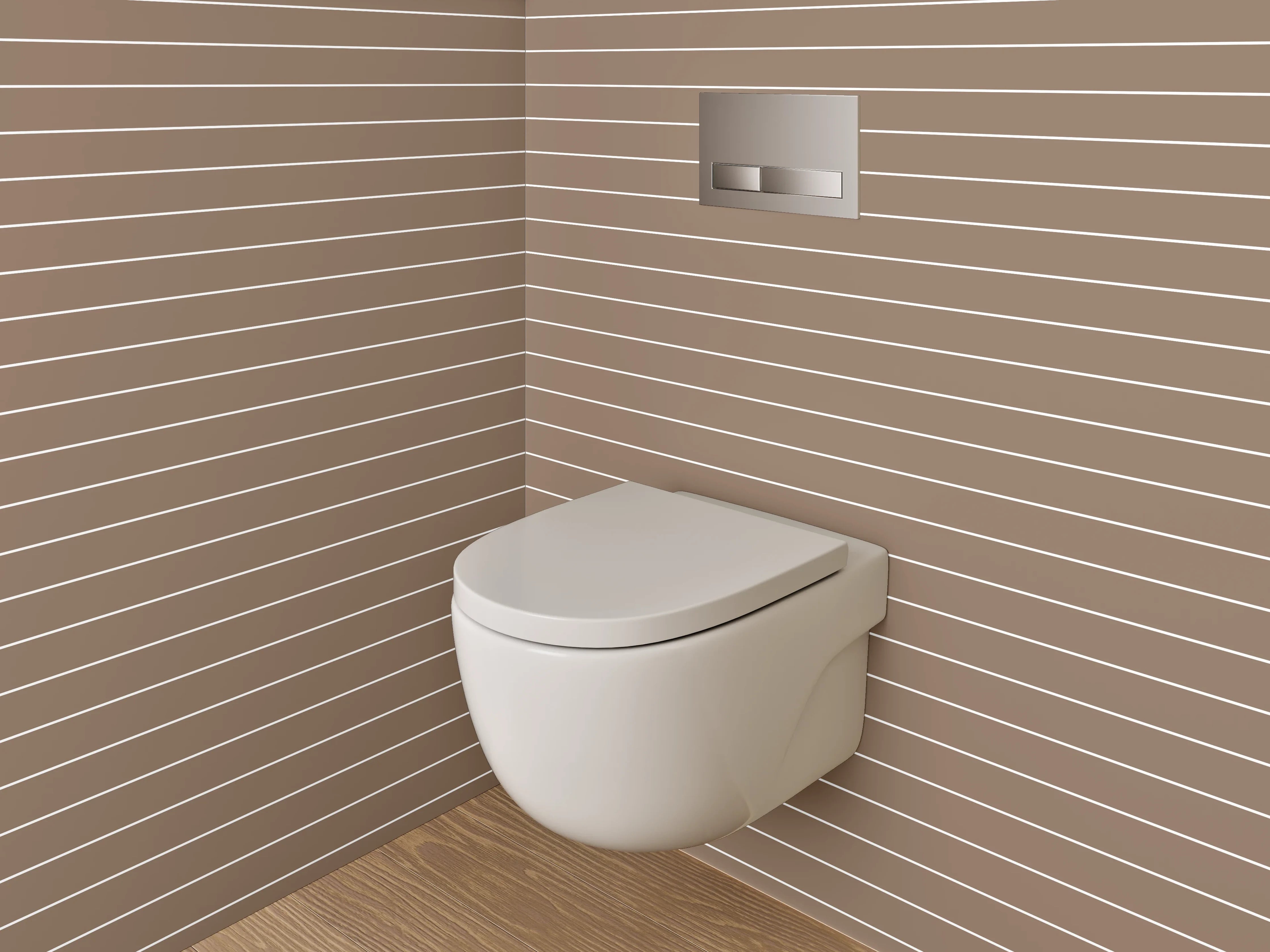 WC-Rückwand - Streifenmuster Braun Beige Modern