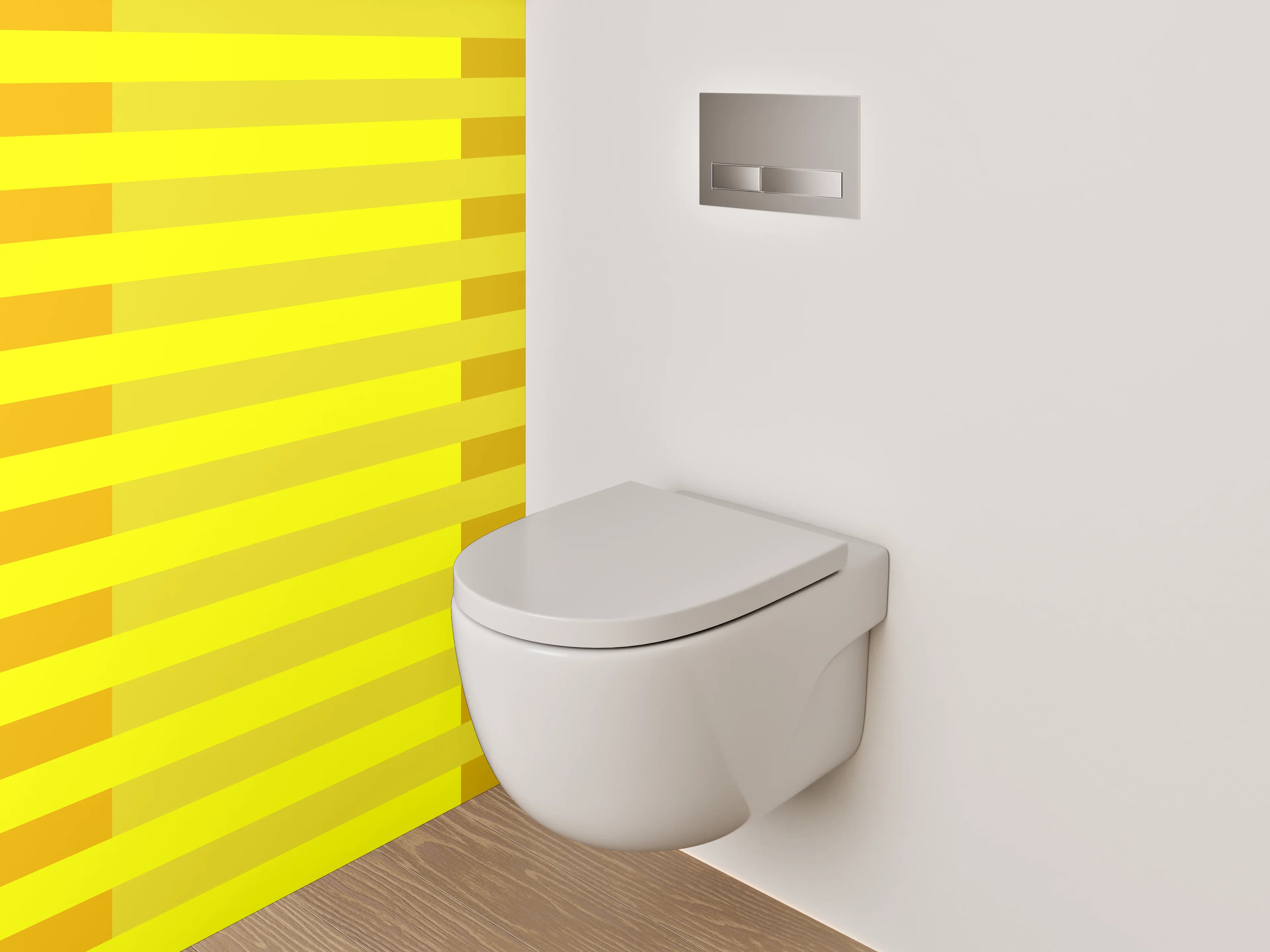 WC-Rückwand - Streifenmuster Gelb-Orange Modern