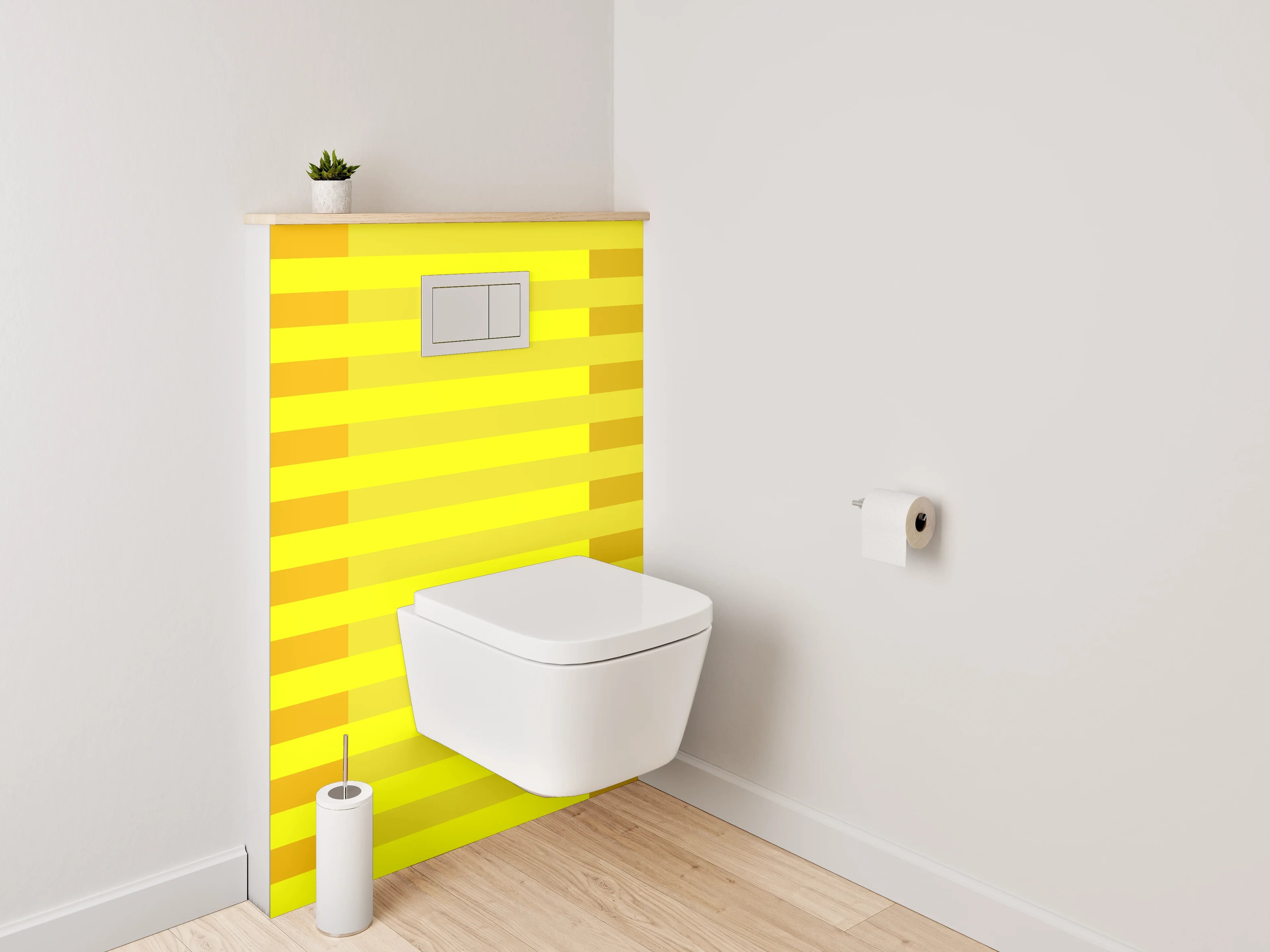 WC-Rückwand - Streifenmuster Gelb-Orange Modern