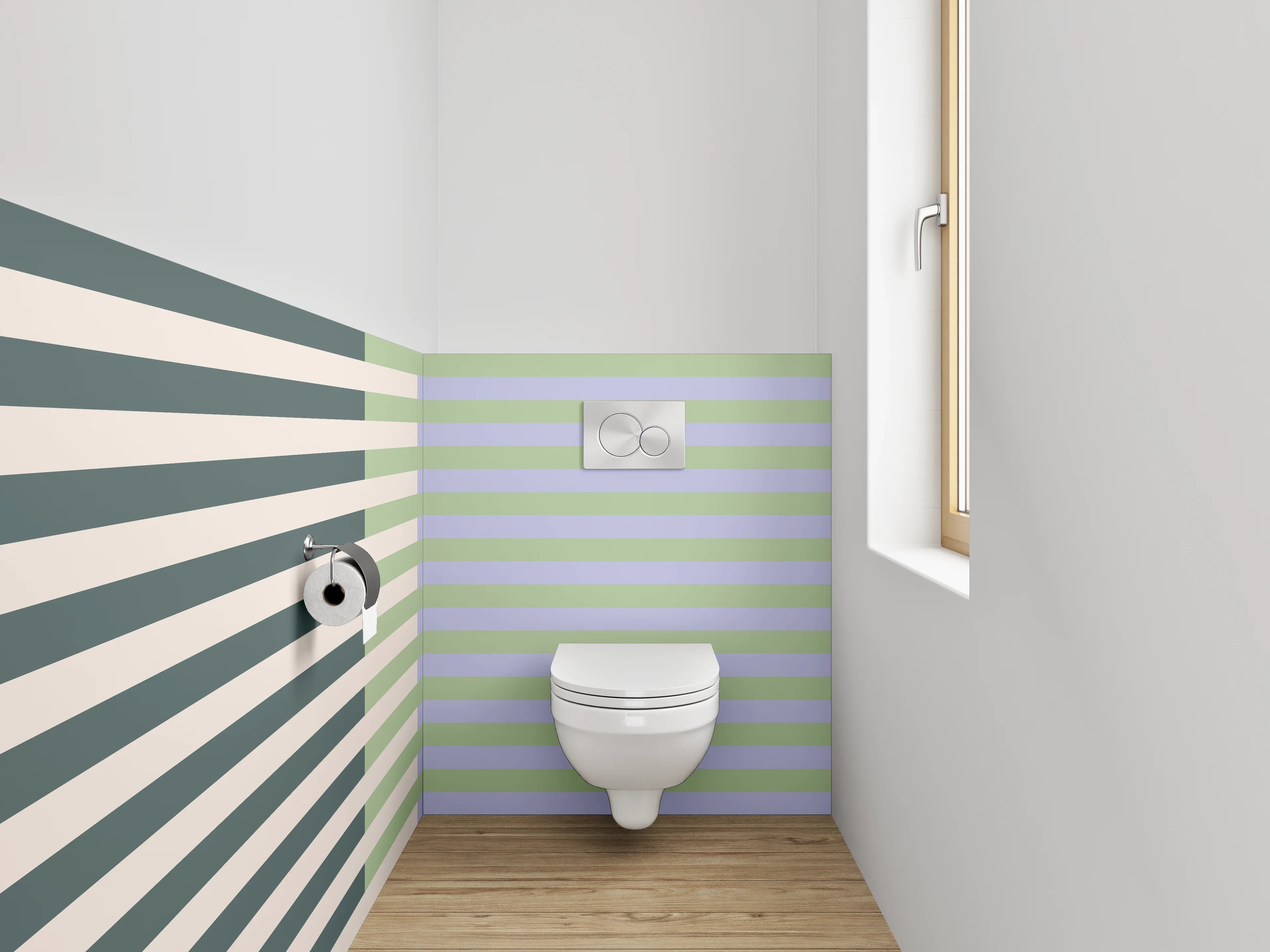 WC-Rückwand - Streifenmuster Pastell Minimalistisch