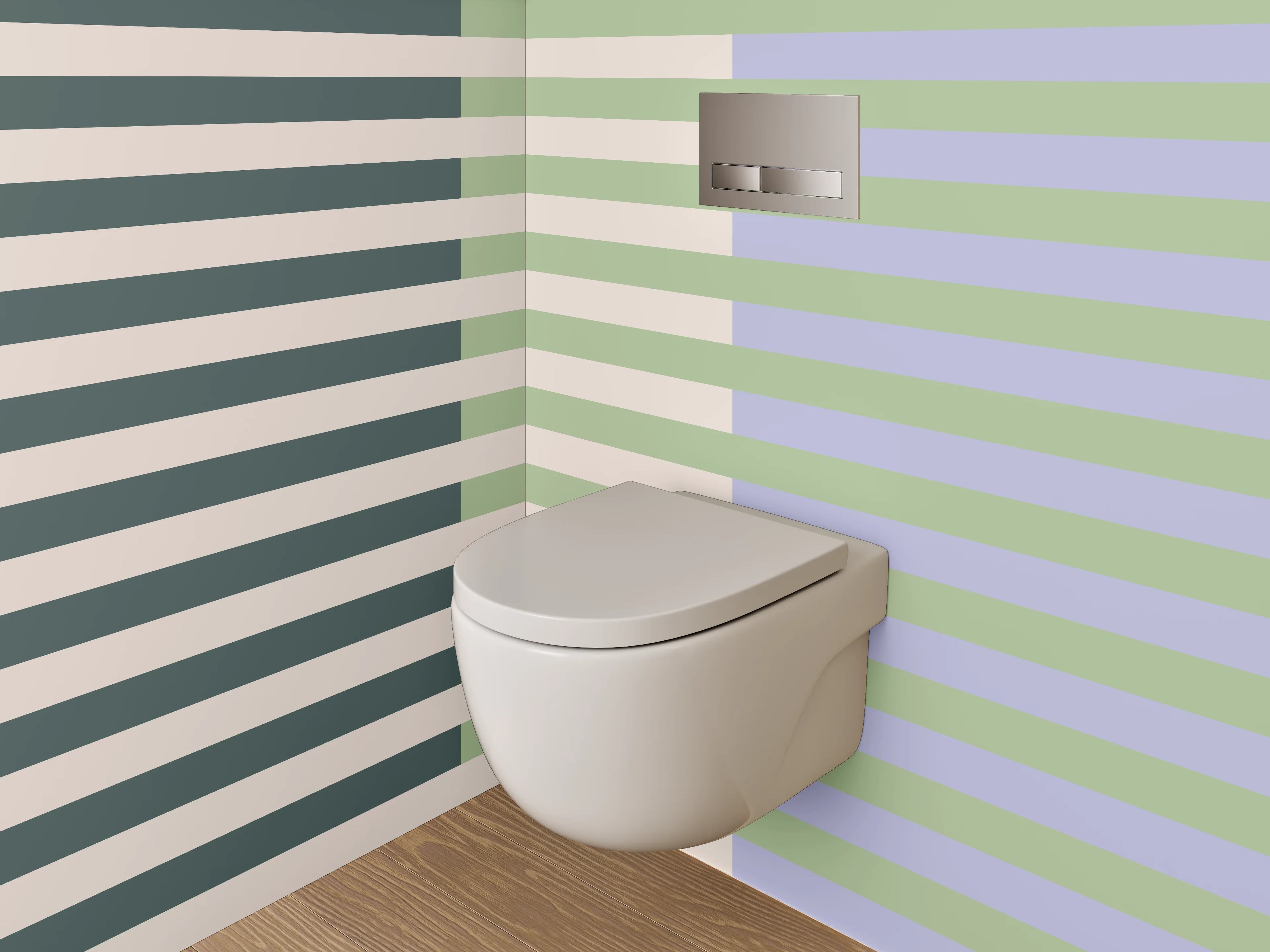 WC-Rückwand - Streifenmuster Pastell Minimalistisch