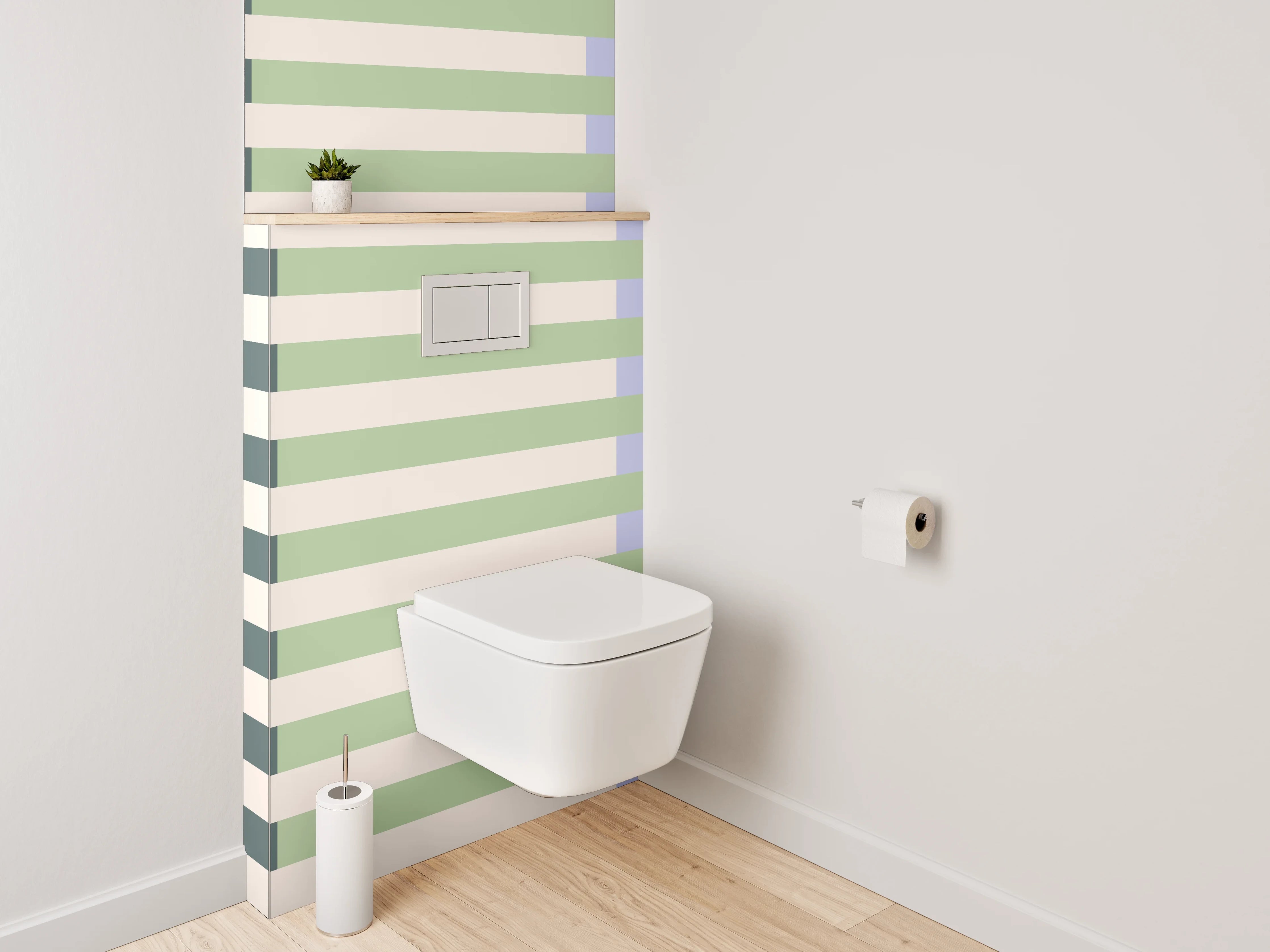 WC-Rückwand - Streifenmuster Pastell Minimalistisch