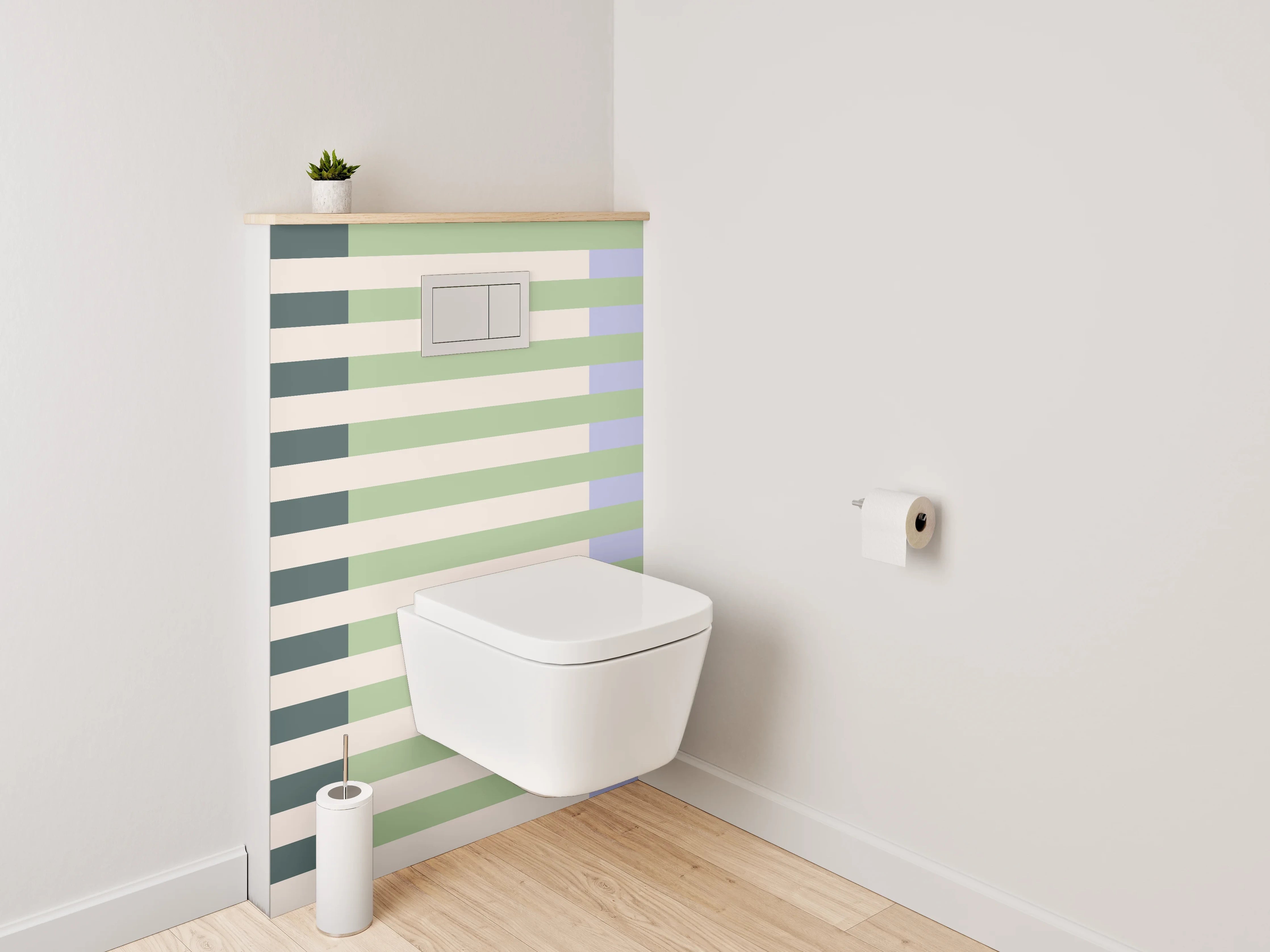 WC-Rückwand - Streifenmuster Pastell Minimalistisch