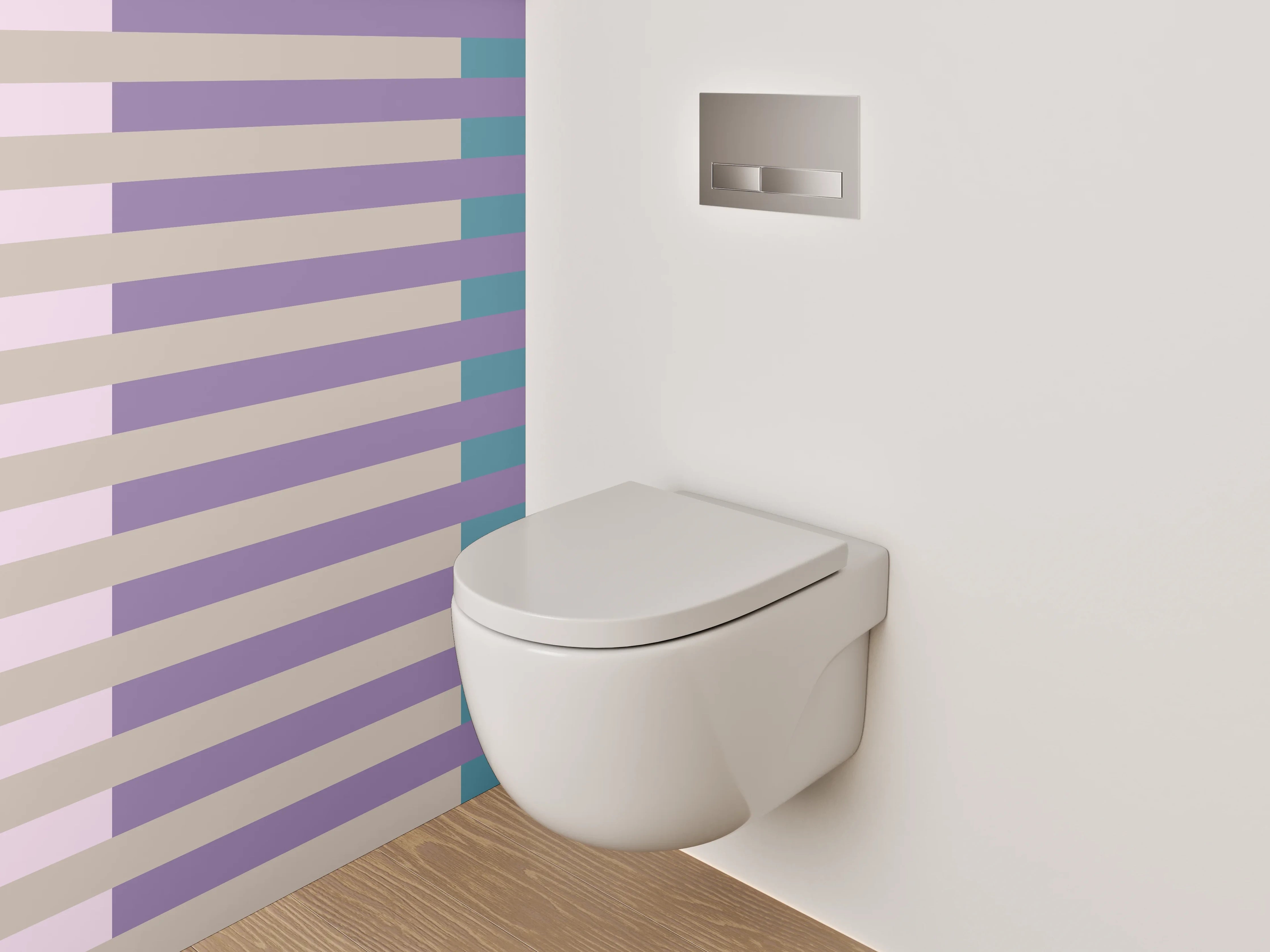 WC-Rückwand - Streifenmuster Retro Pastell