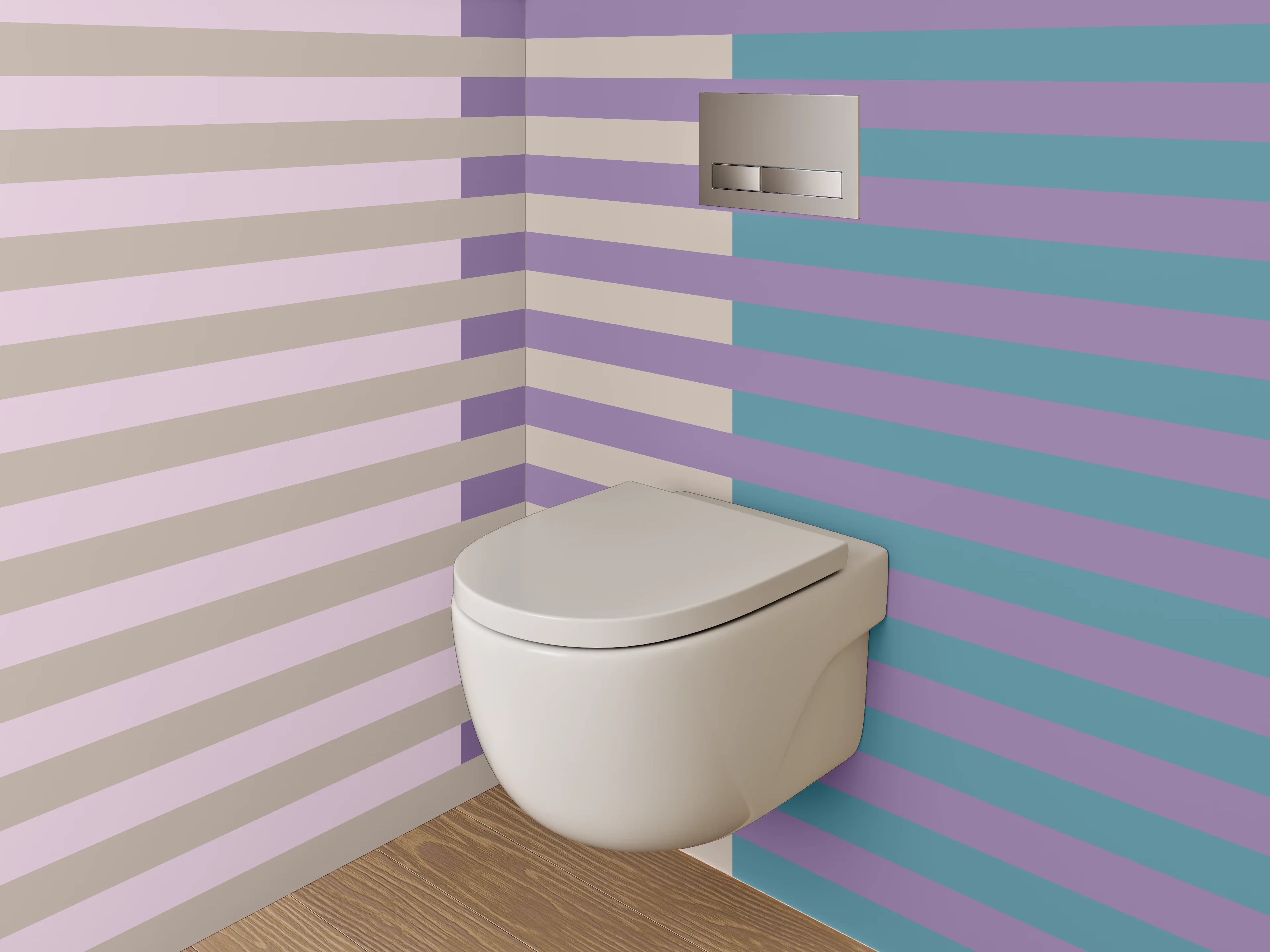 WC-Rückwand - Streifenmuster Retro Pastell