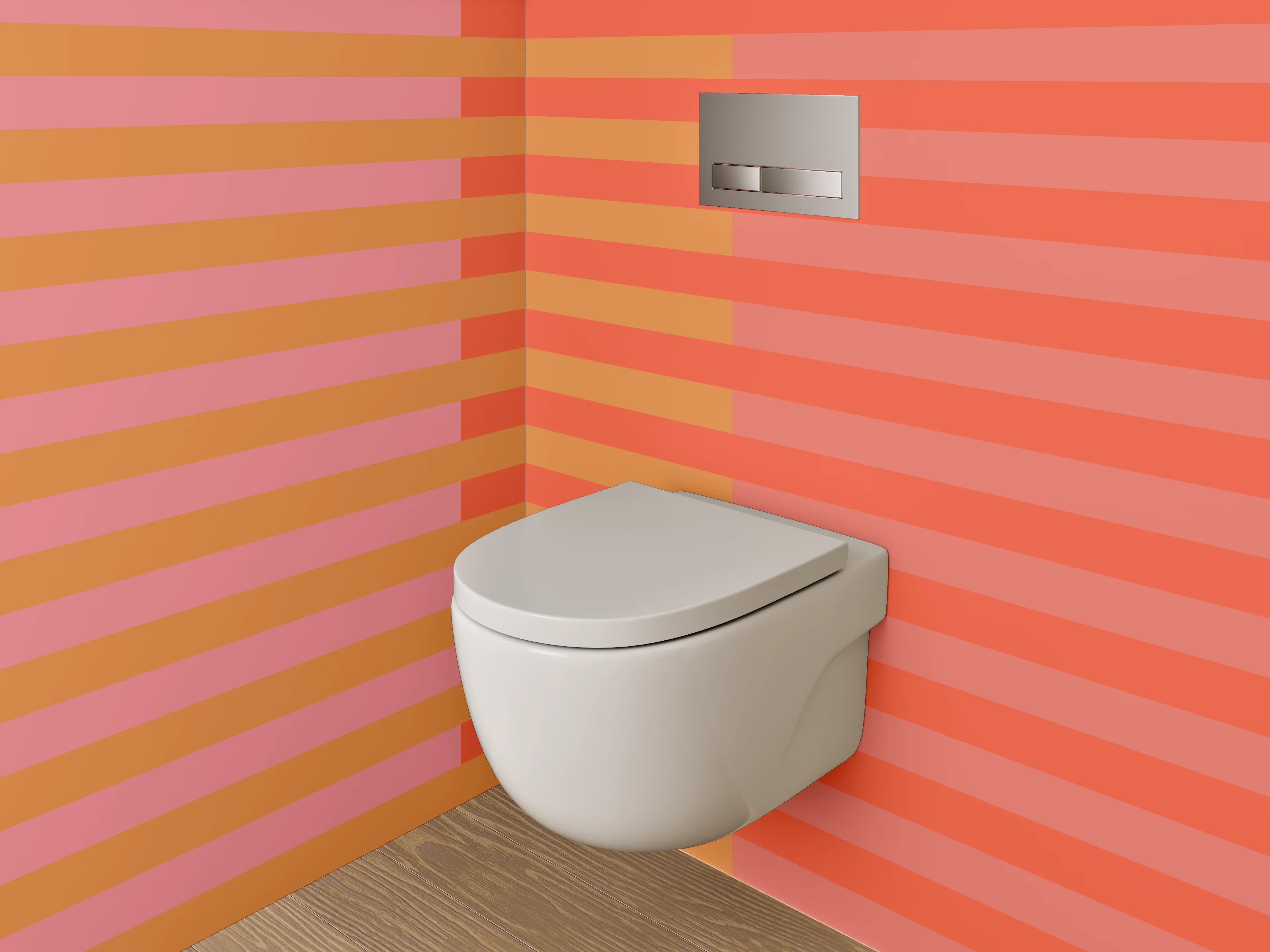 WC-Rückwand - Streifenmuster Rosa Orange Modern