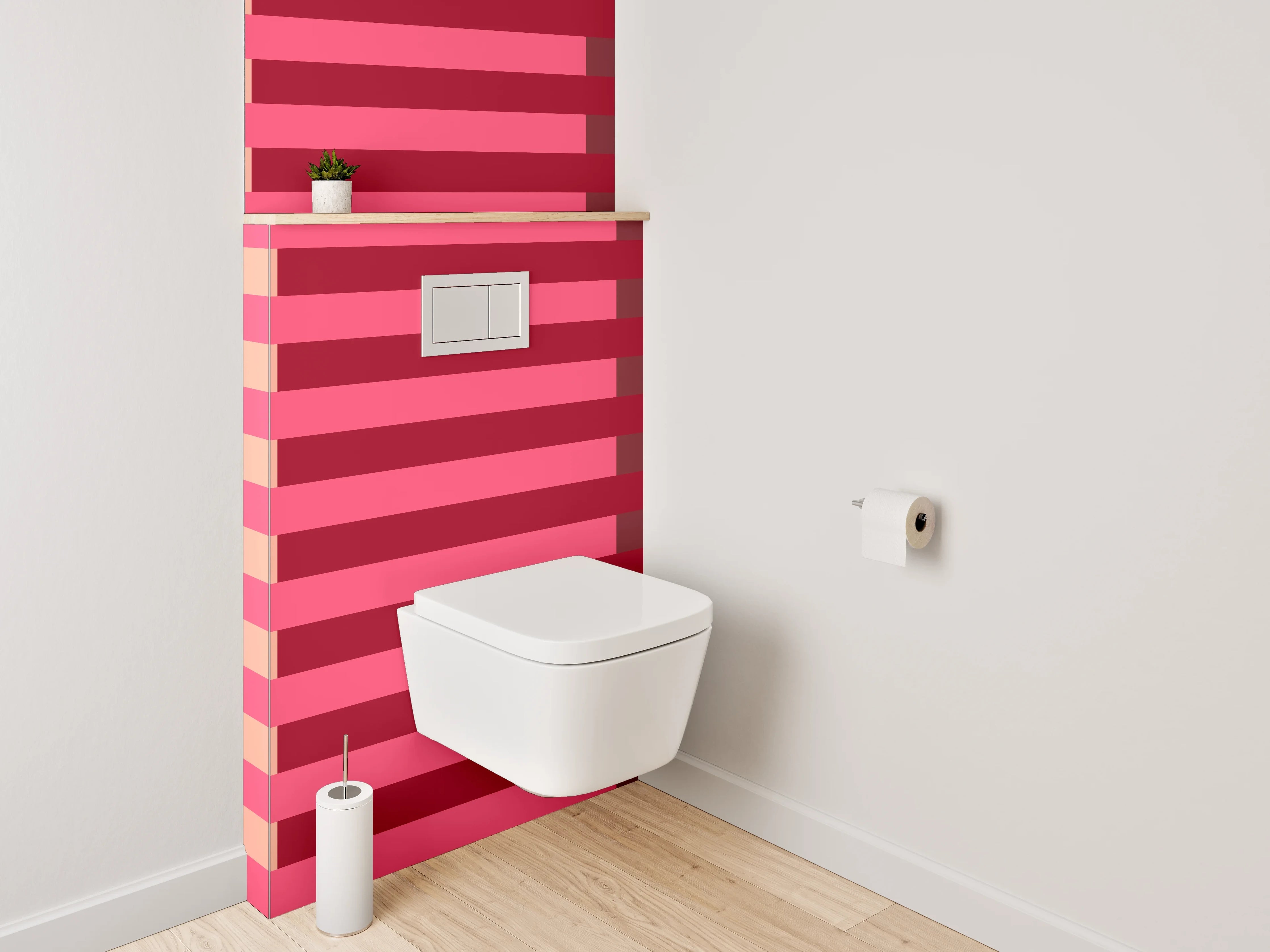 WC-Rückwand - Streifenmuster Rosa Rot Grafik
