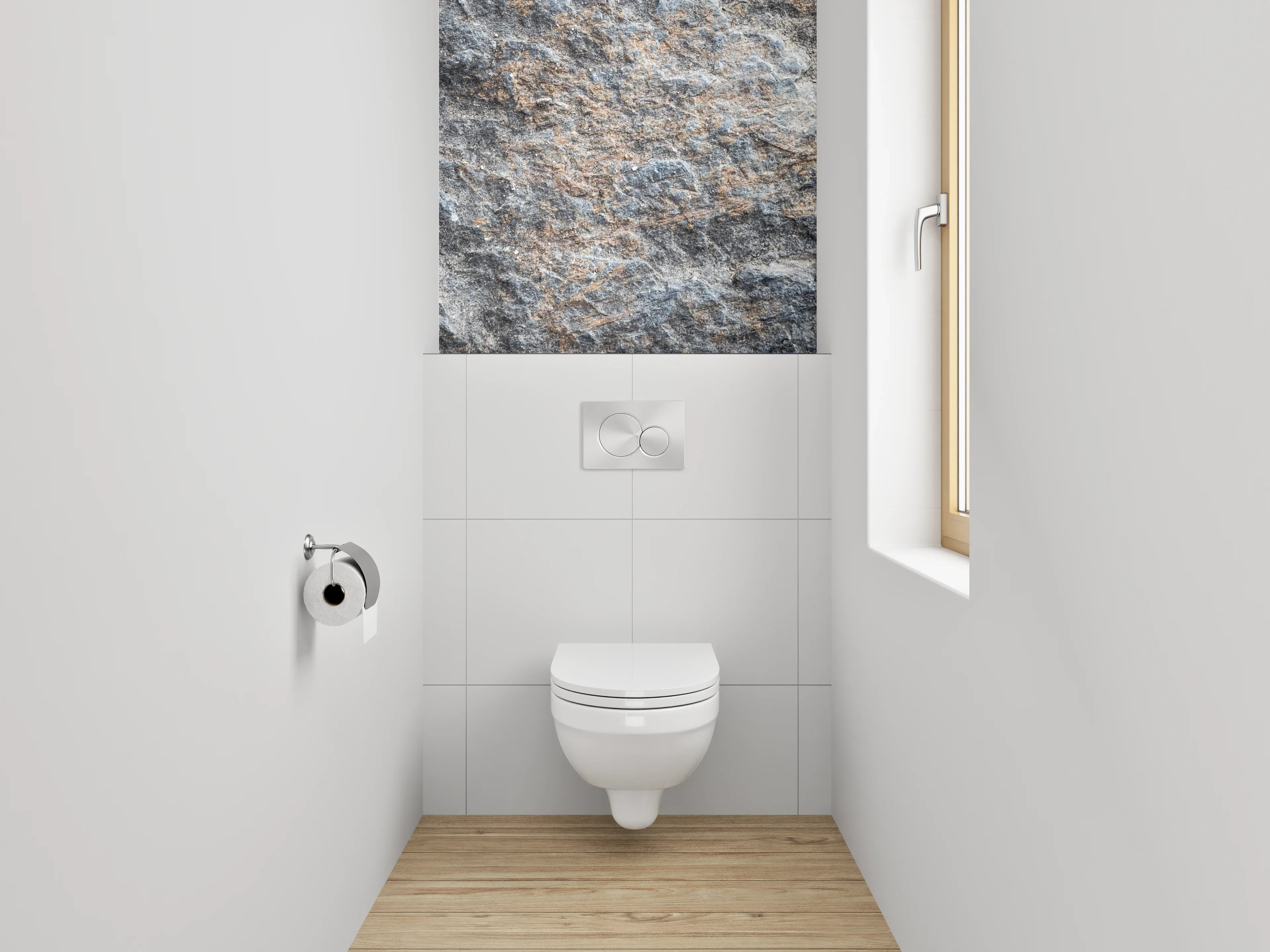 WC-Rückwand - Strukturierte Schieferstein-Oberfläche Grau-Braun