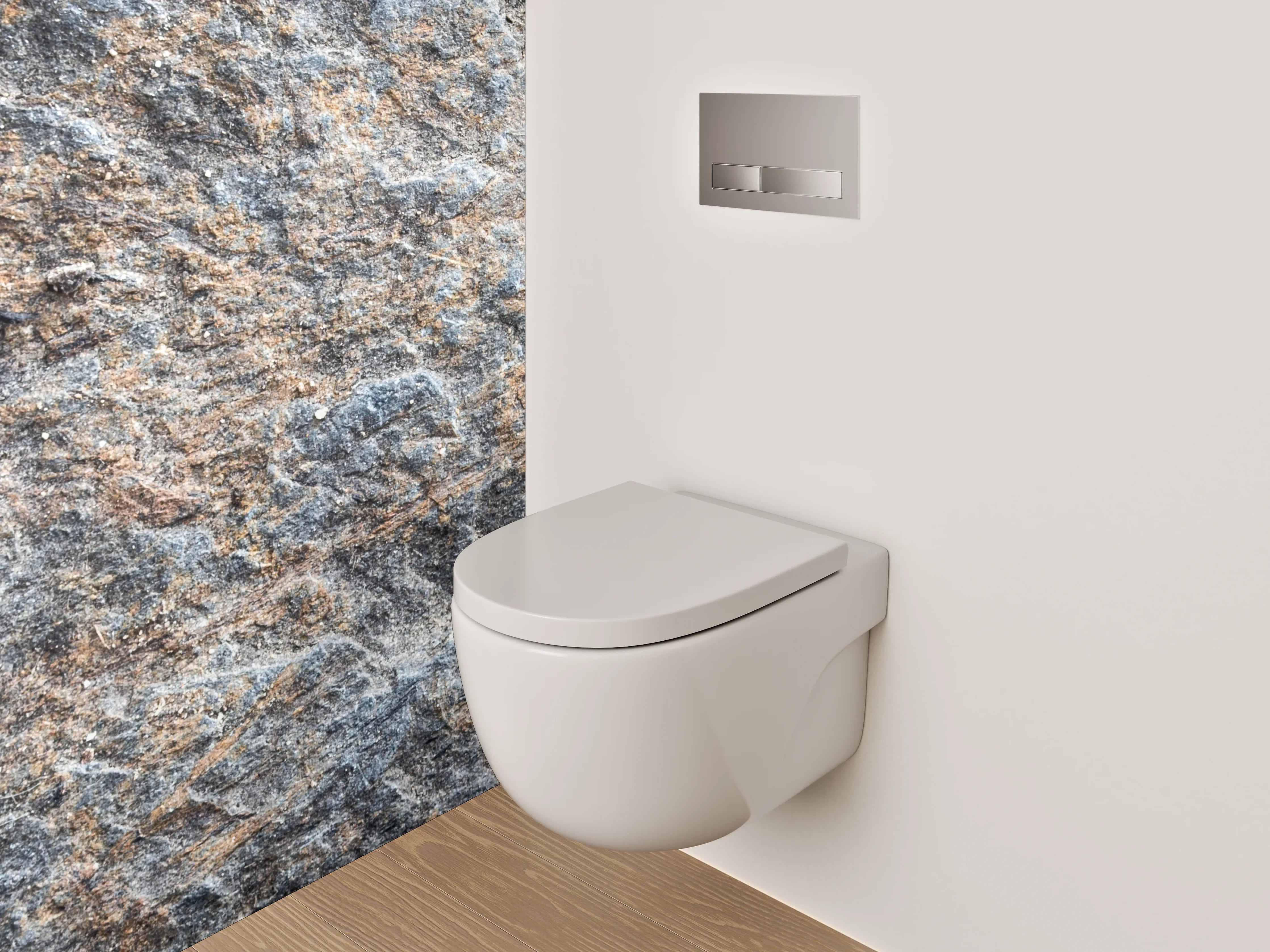 WC-Rückwand - Strukturierte Schieferstein-Oberfläche Grau-Braun