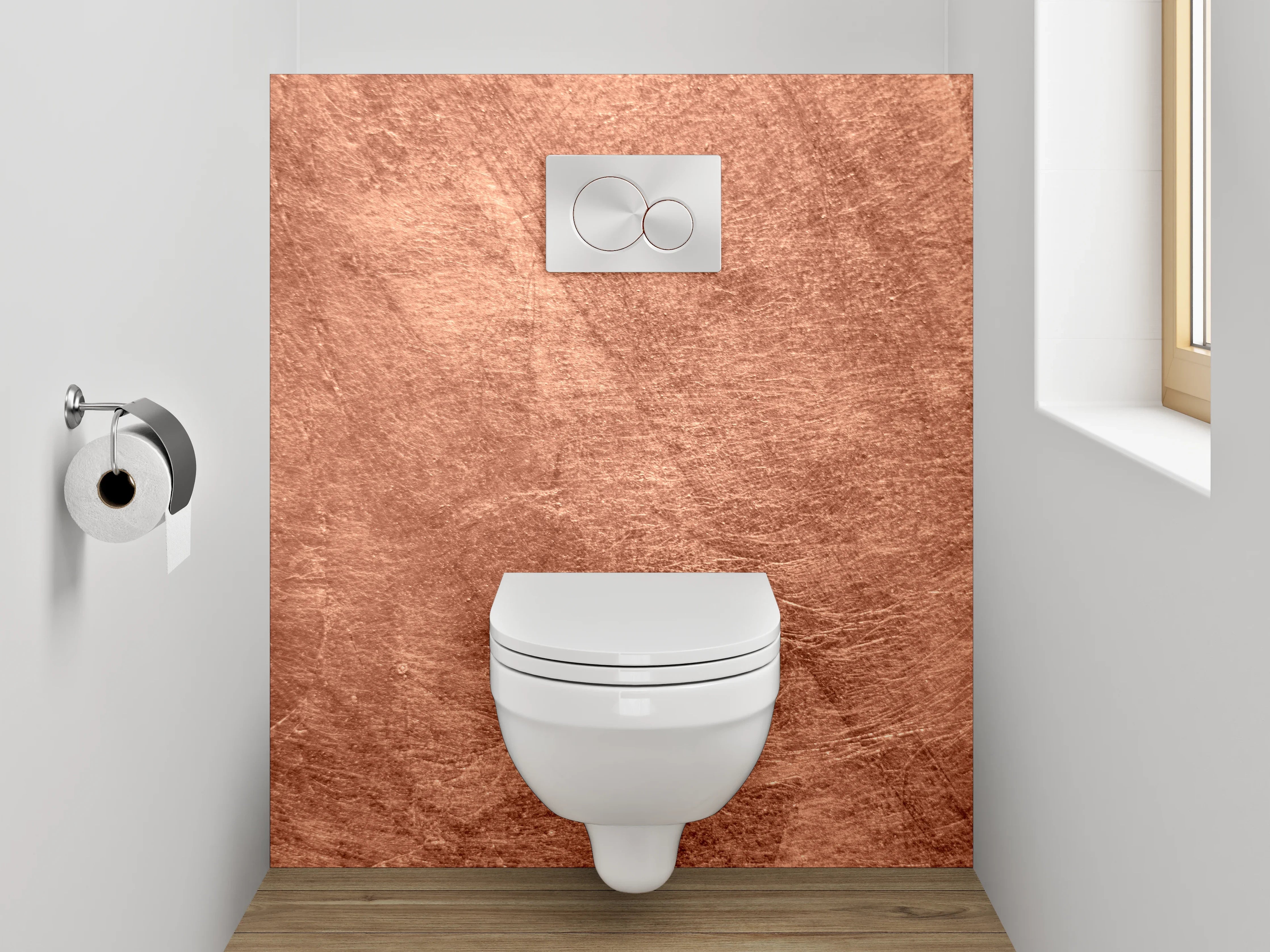 WC-Rückwand - Strukturierte Terrakotta-Wandoptik