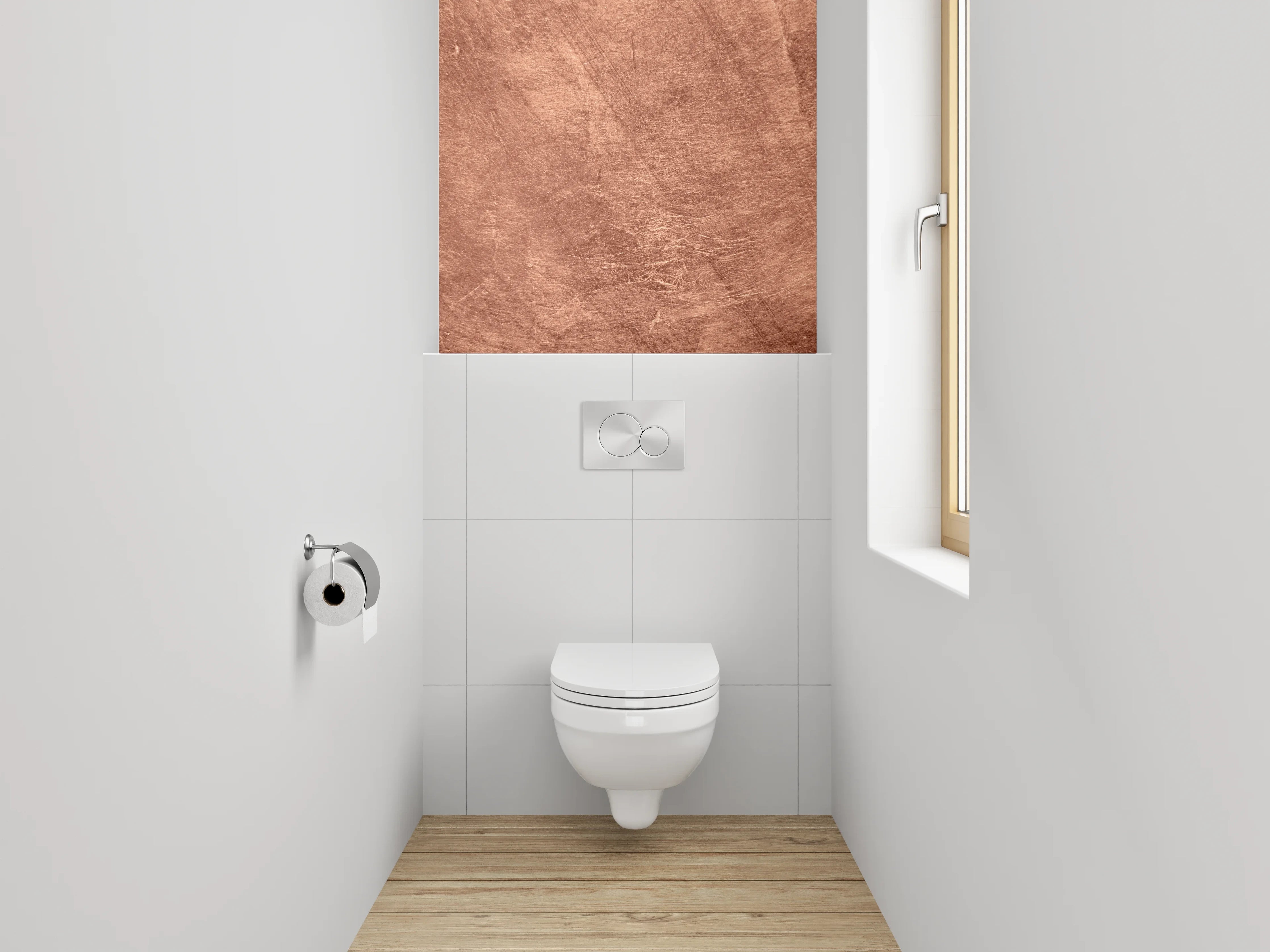 WC-Rückwand - Strukturierte Terrakotta-Wandoptik