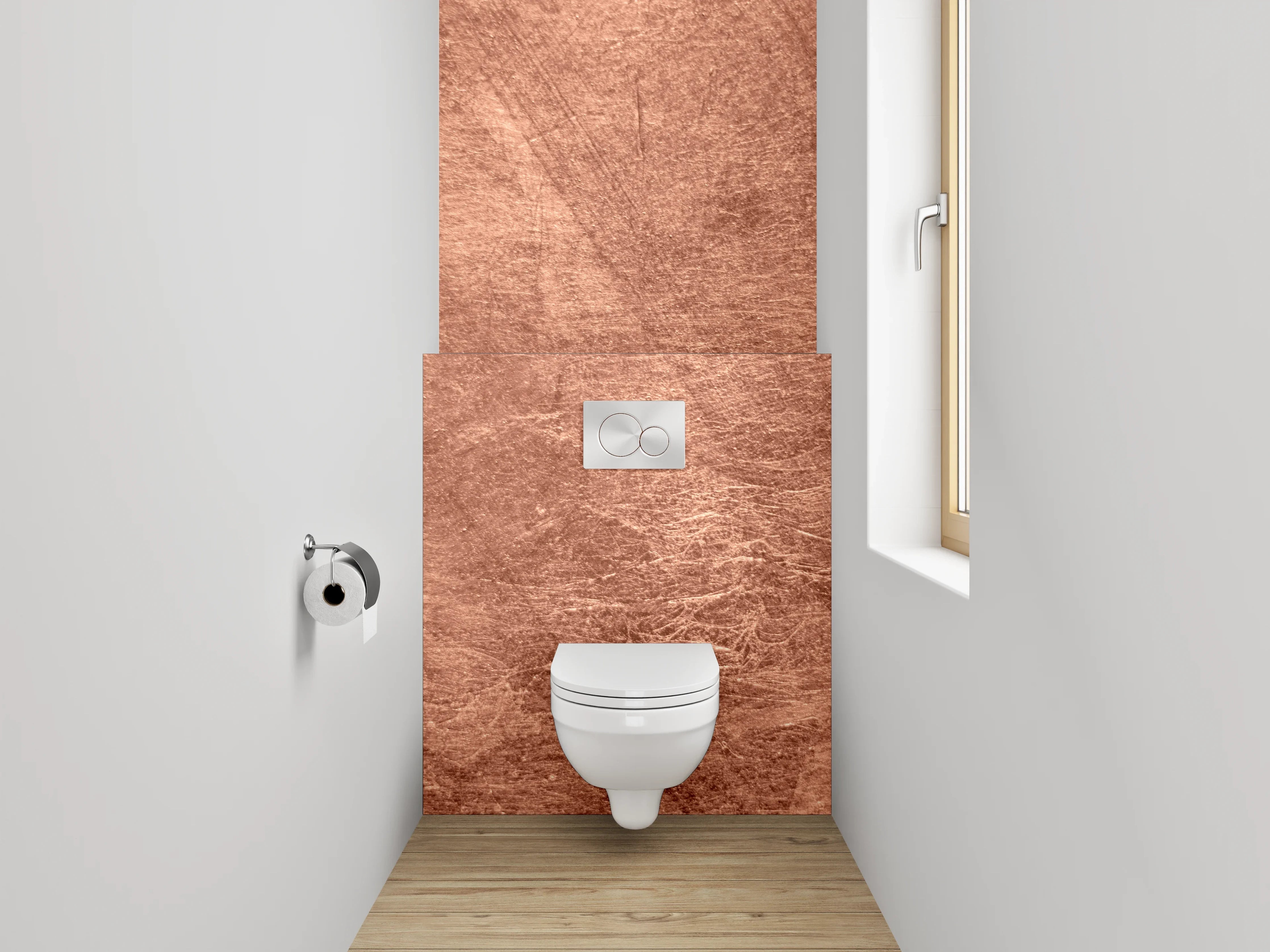WC-Rückwand - Strukturierte Terrakotta-Wandoptik