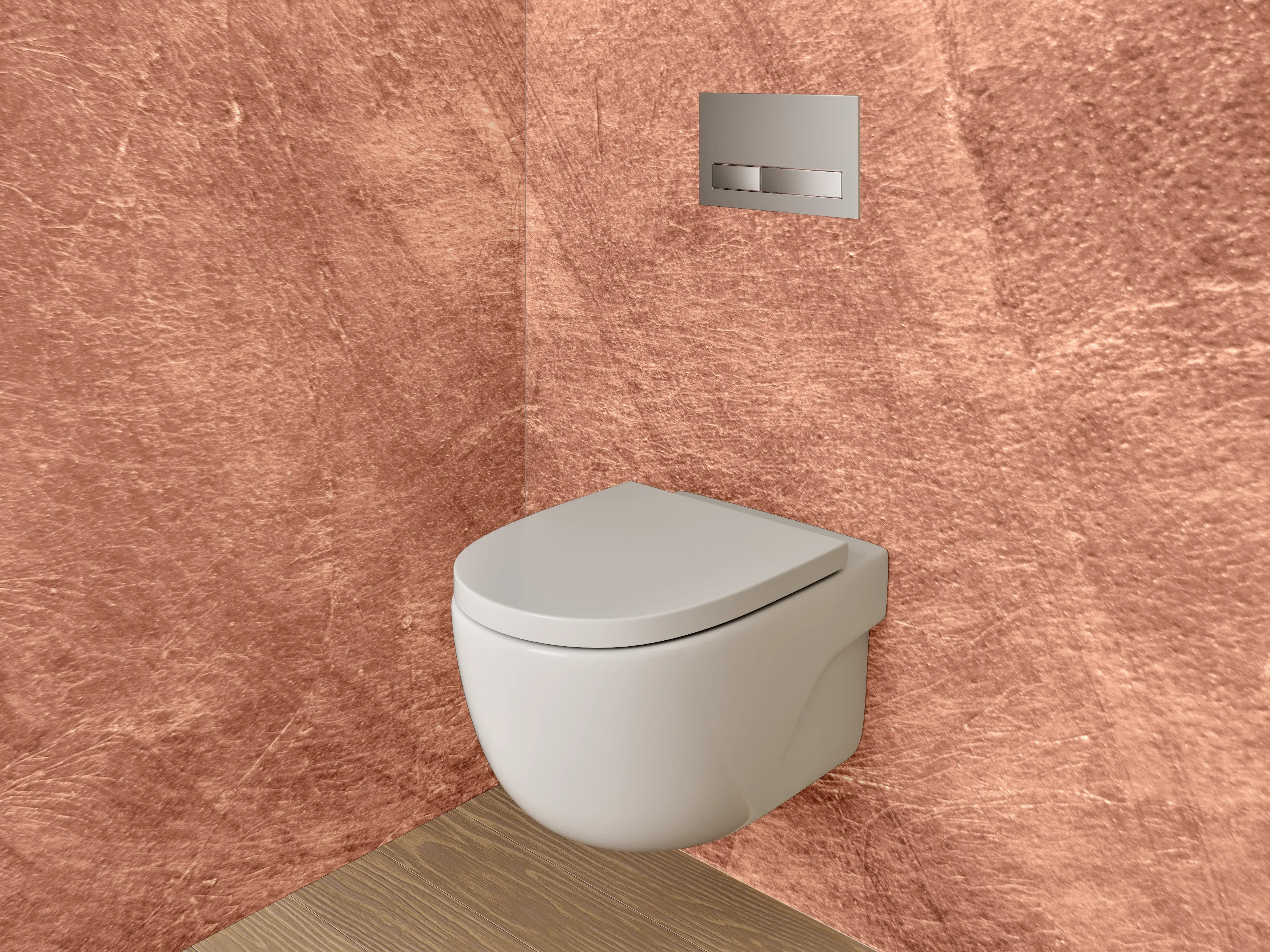 WC-Rückwand - Strukturierte Terrakotta-Wandoptik