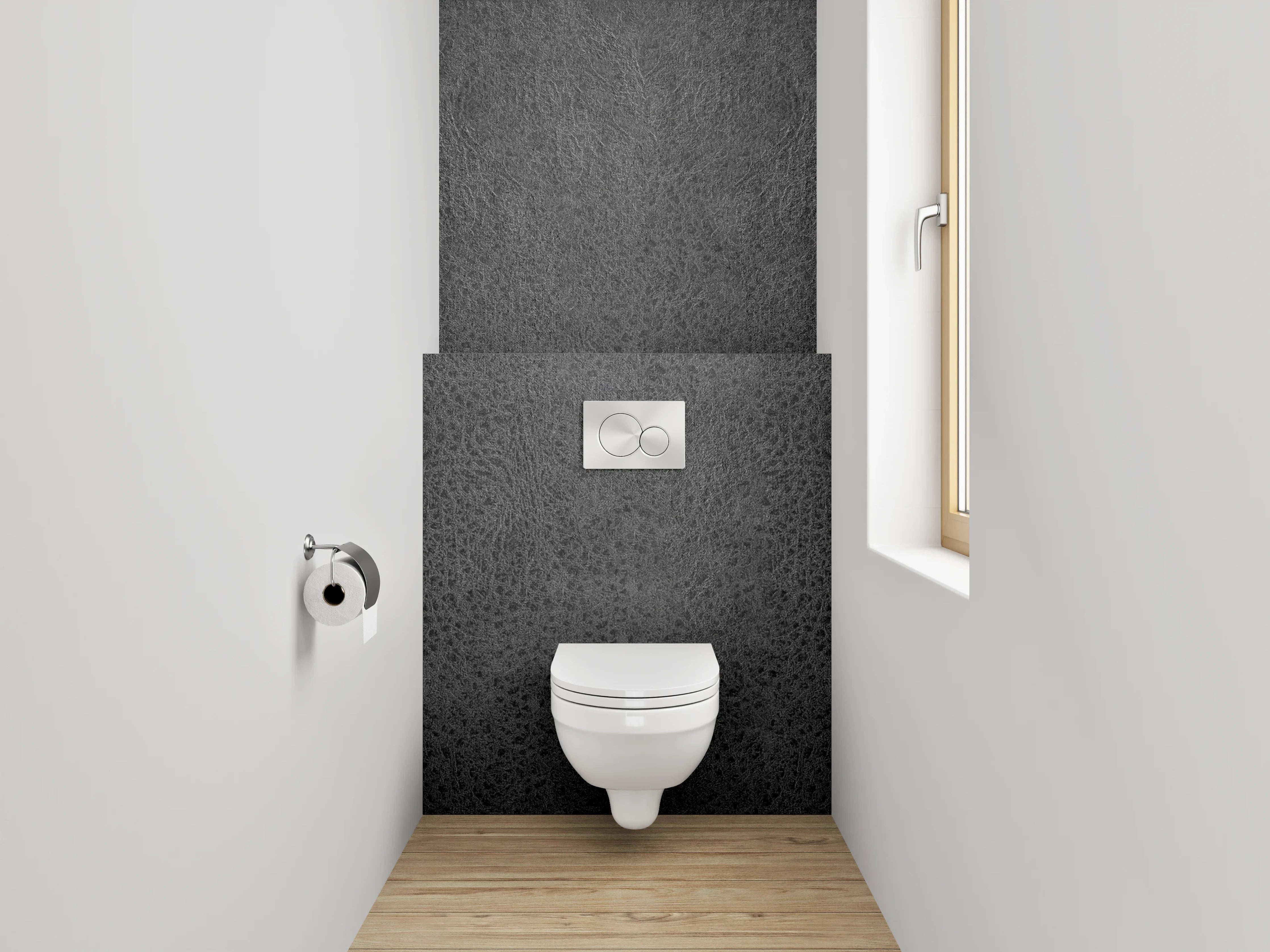 WC-Rückwand - Strukturierte schwarze Betonoptik
