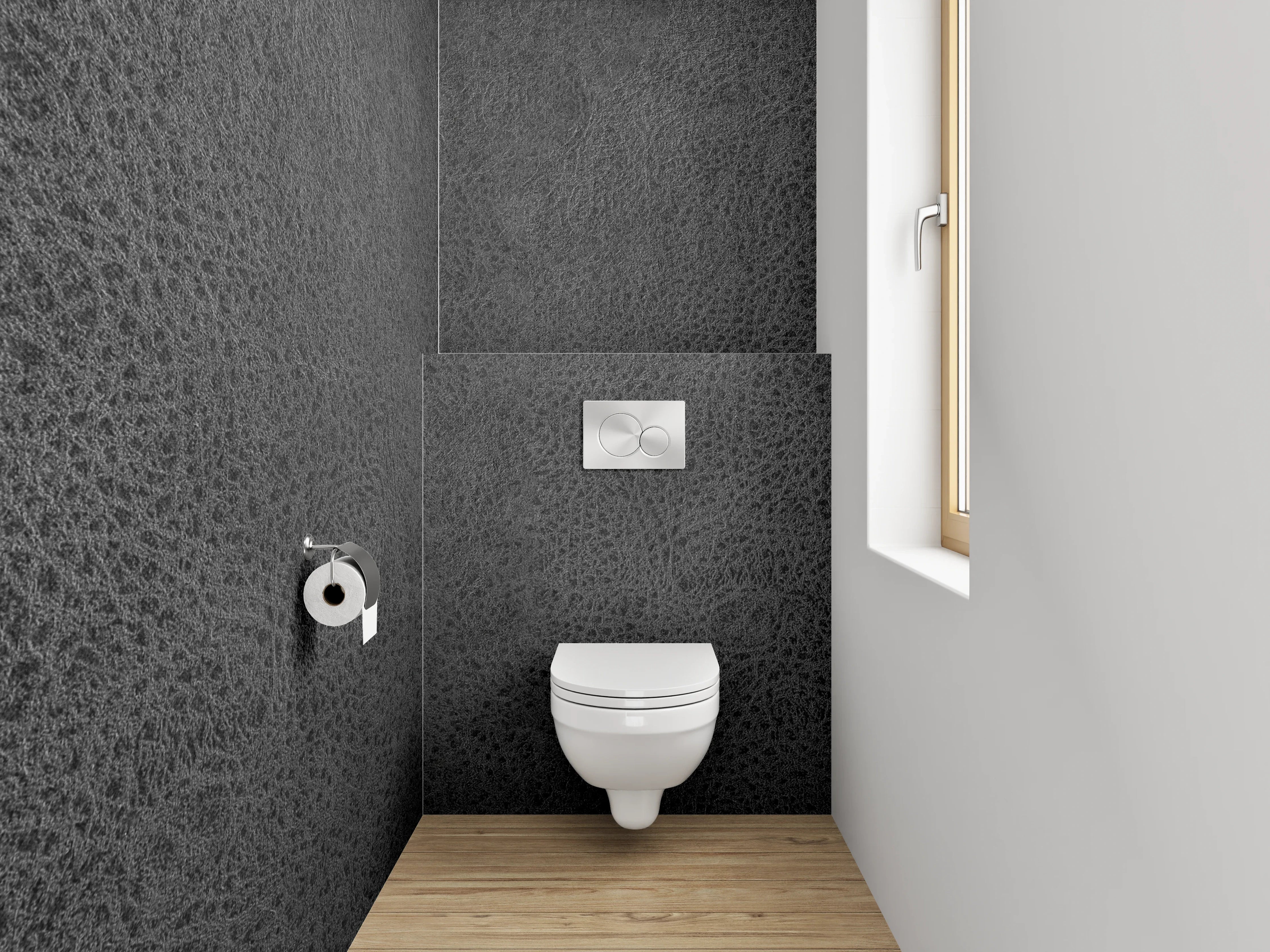 WC-Rückwand - Strukturierte schwarze Betonoptik