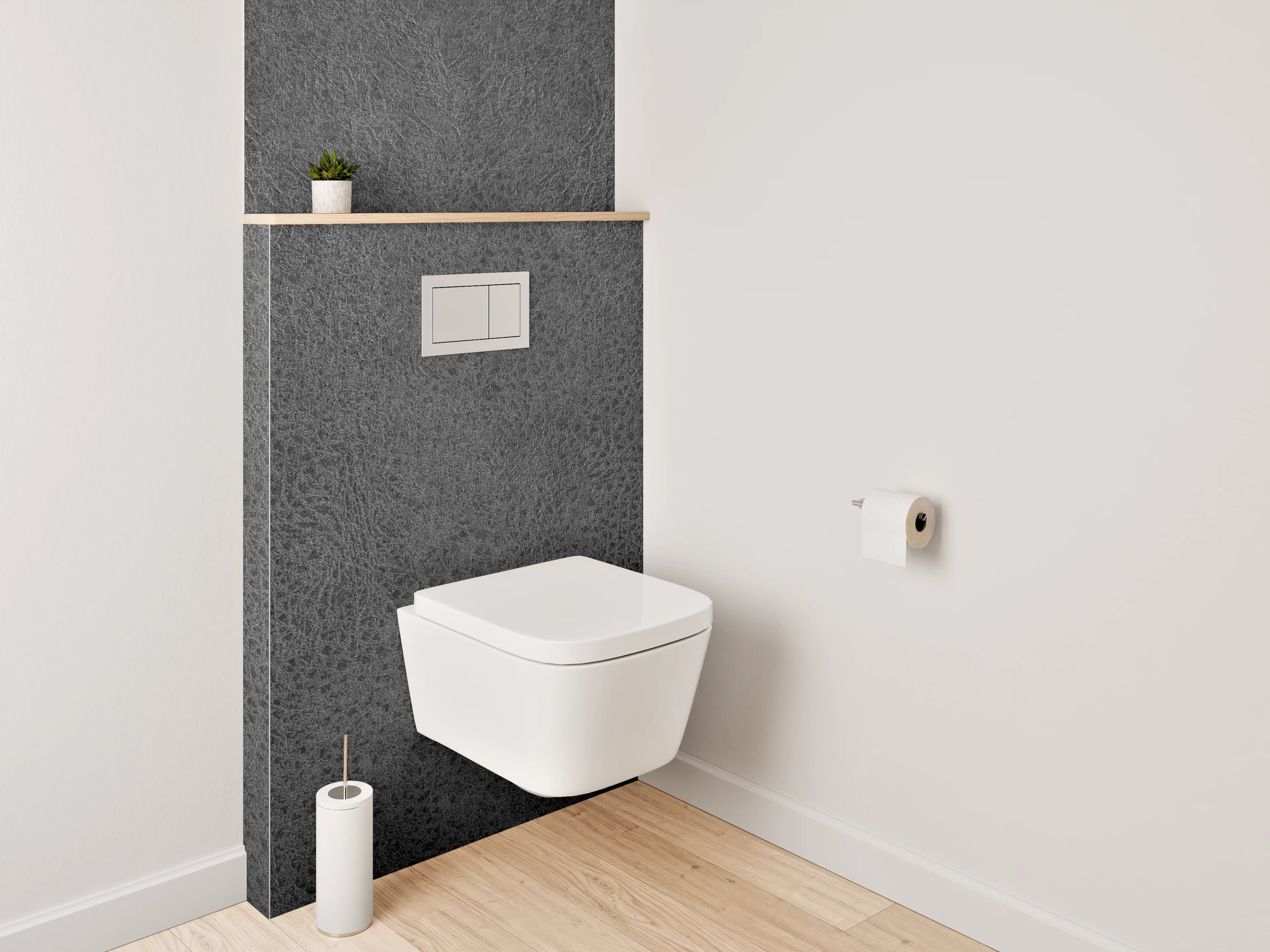 WC-Rückwand - Strukturierte schwarze Betonoptik