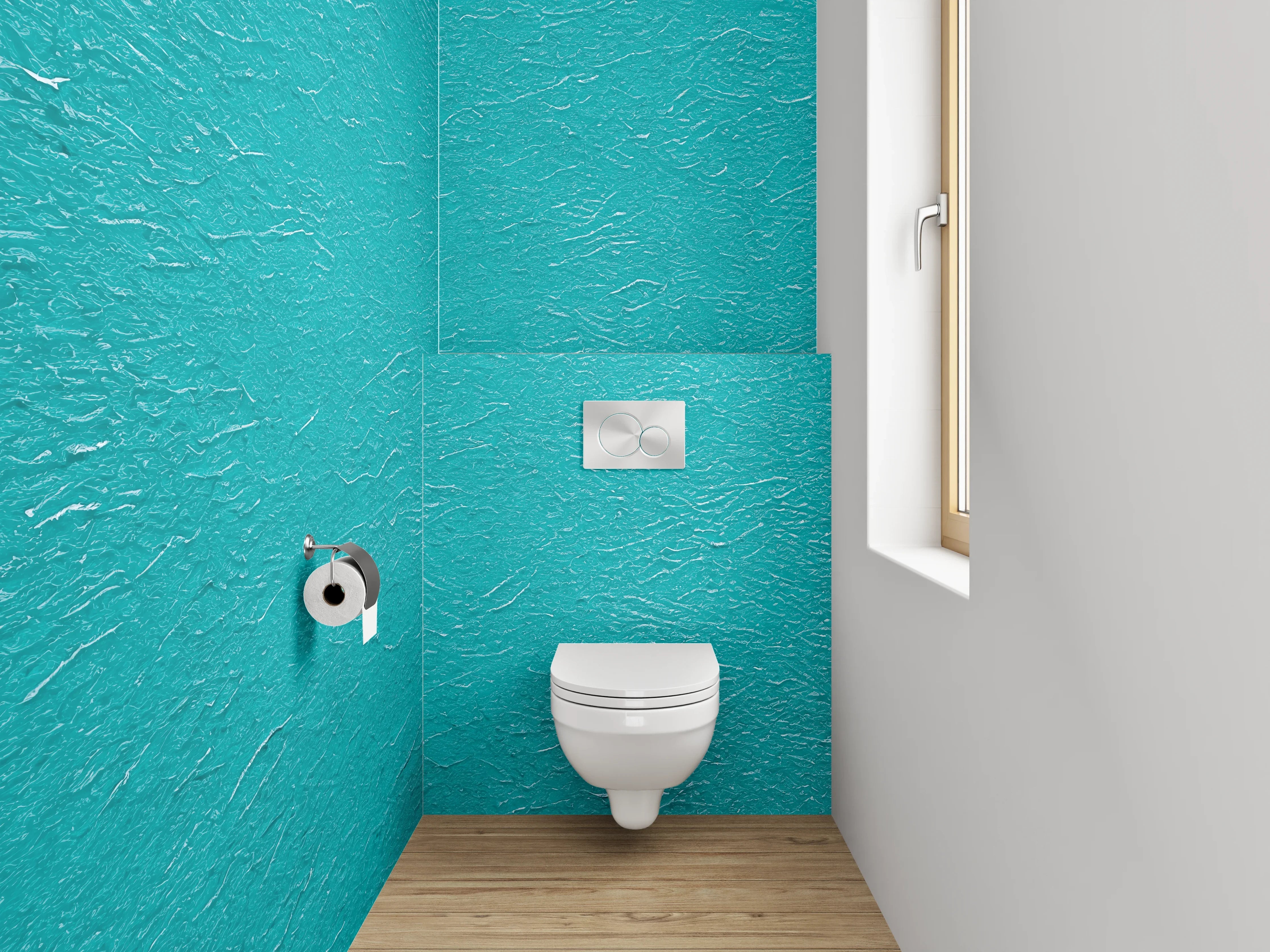 WC-Rückwand - Strukturierter Türkis-Background
