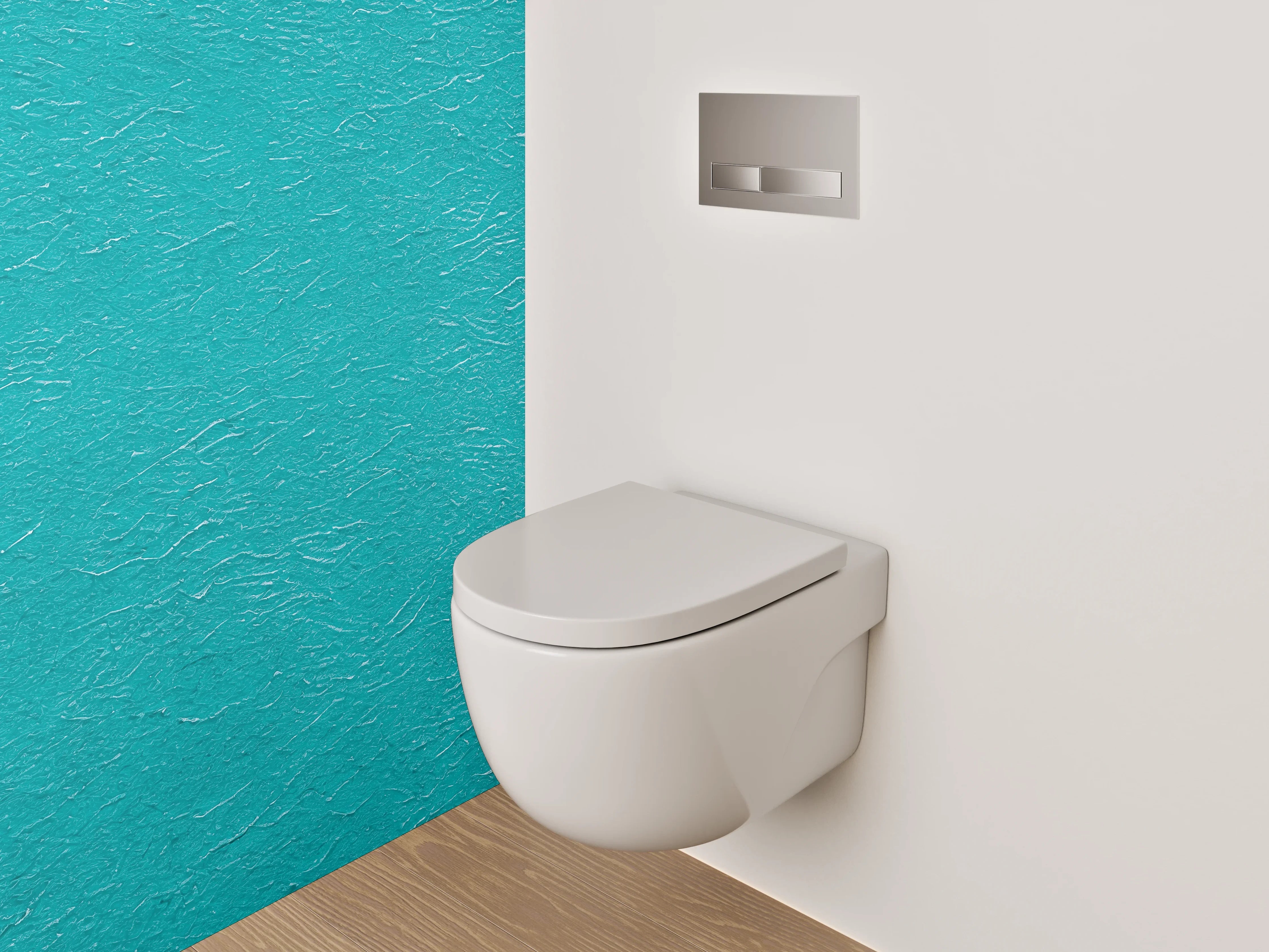 WC-Rückwand - Strukturierter Türkis-Background
