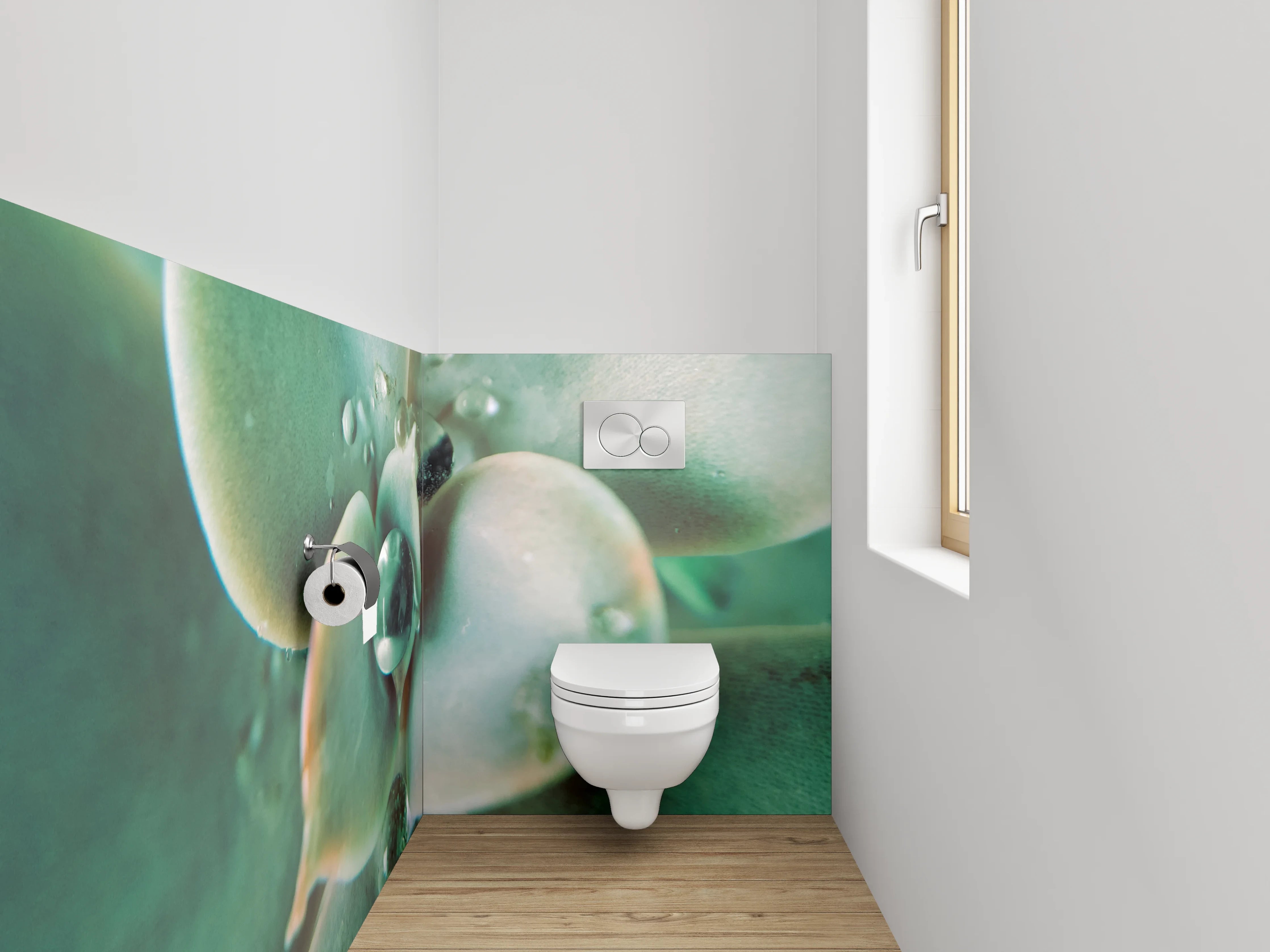 WC-Rückwand - Sukkulente Makro Tropfen Frisch