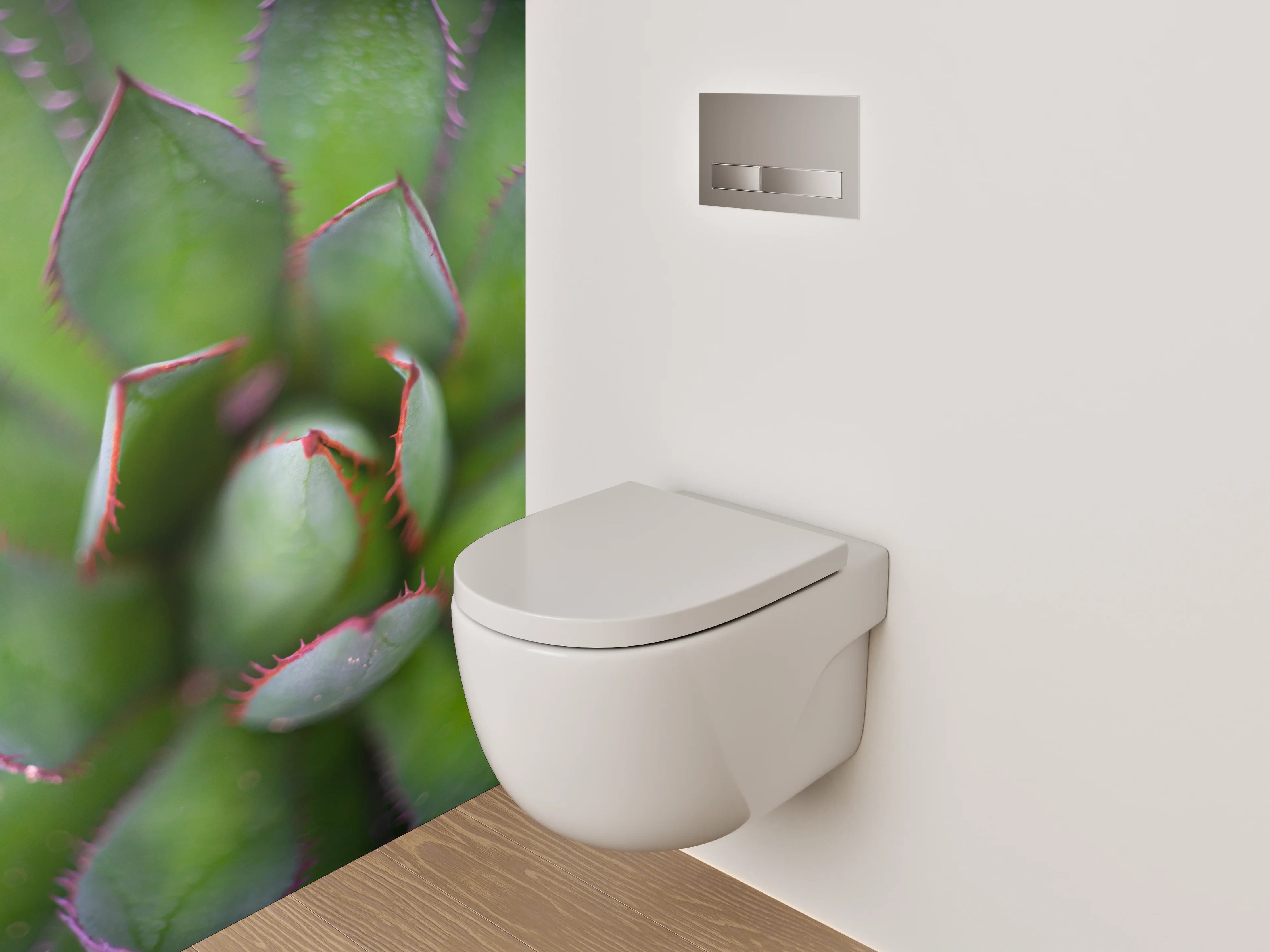WC-Rückwand - Sukkulente Makro grün Motiv