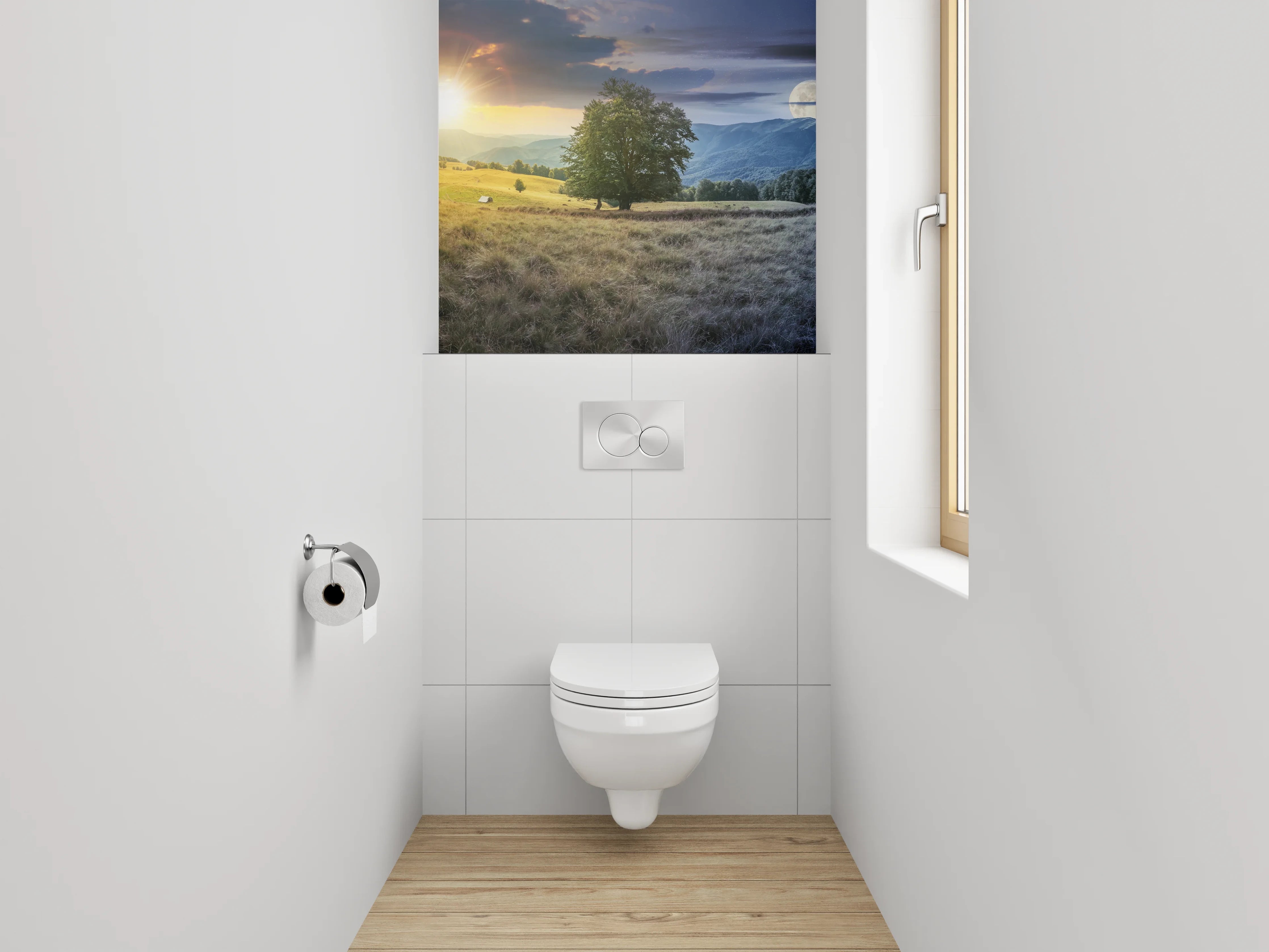 WC-Rückwand - Tag und Nacht Landschaft Panorama