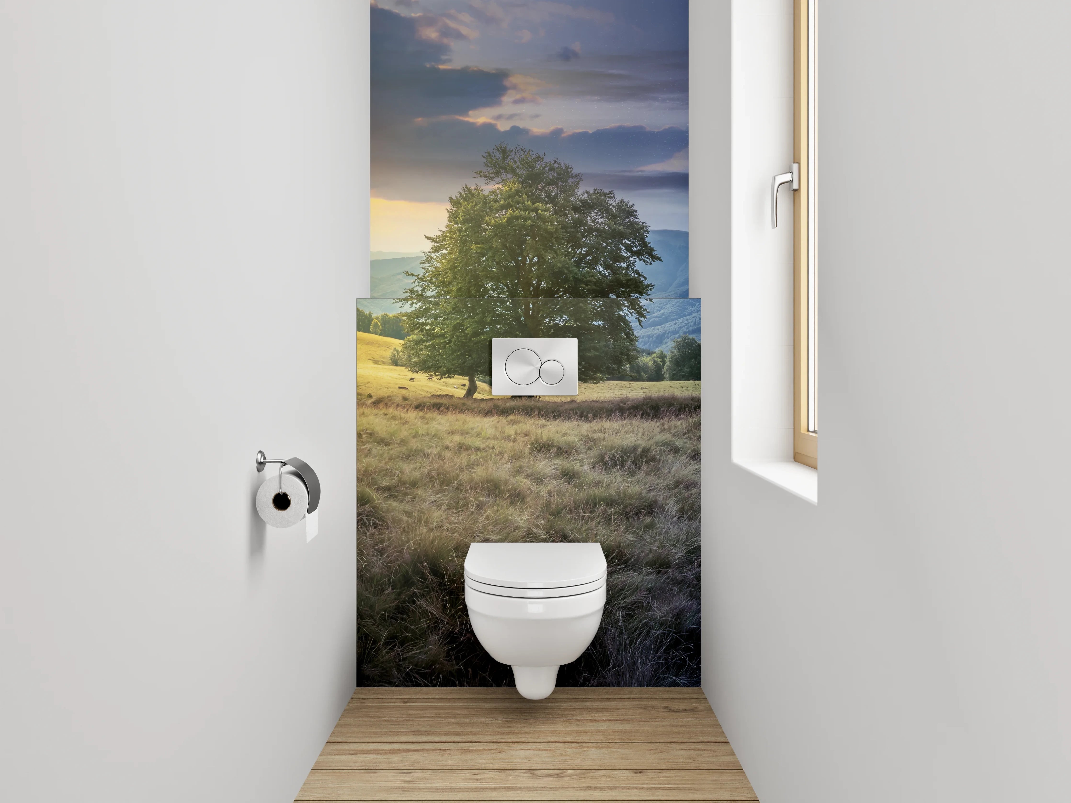 WC-Rückwand - Tag und Nacht Landschaft Panorama