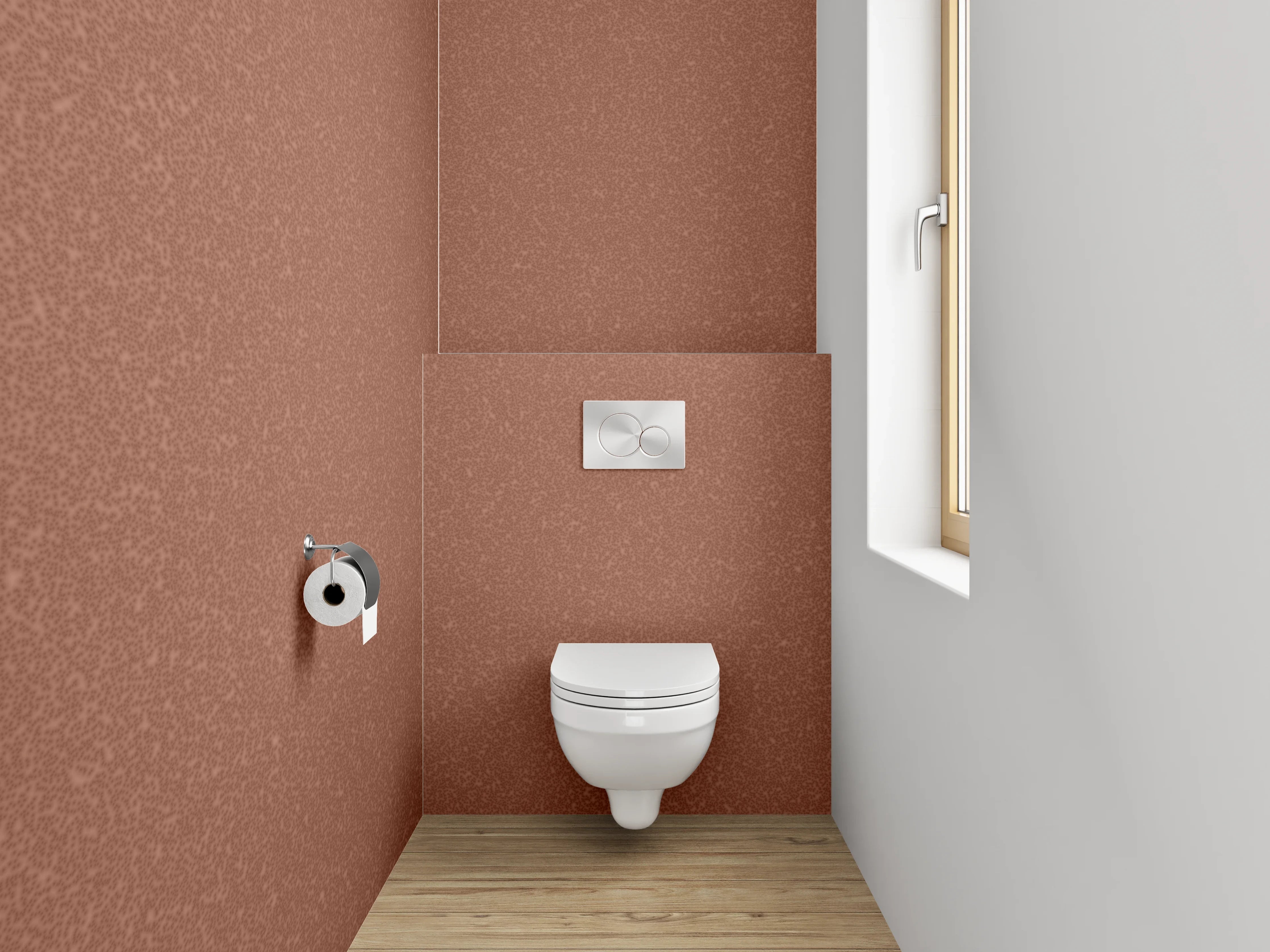 WC-Rückwand - Terrakotta Uni Strukturoptik