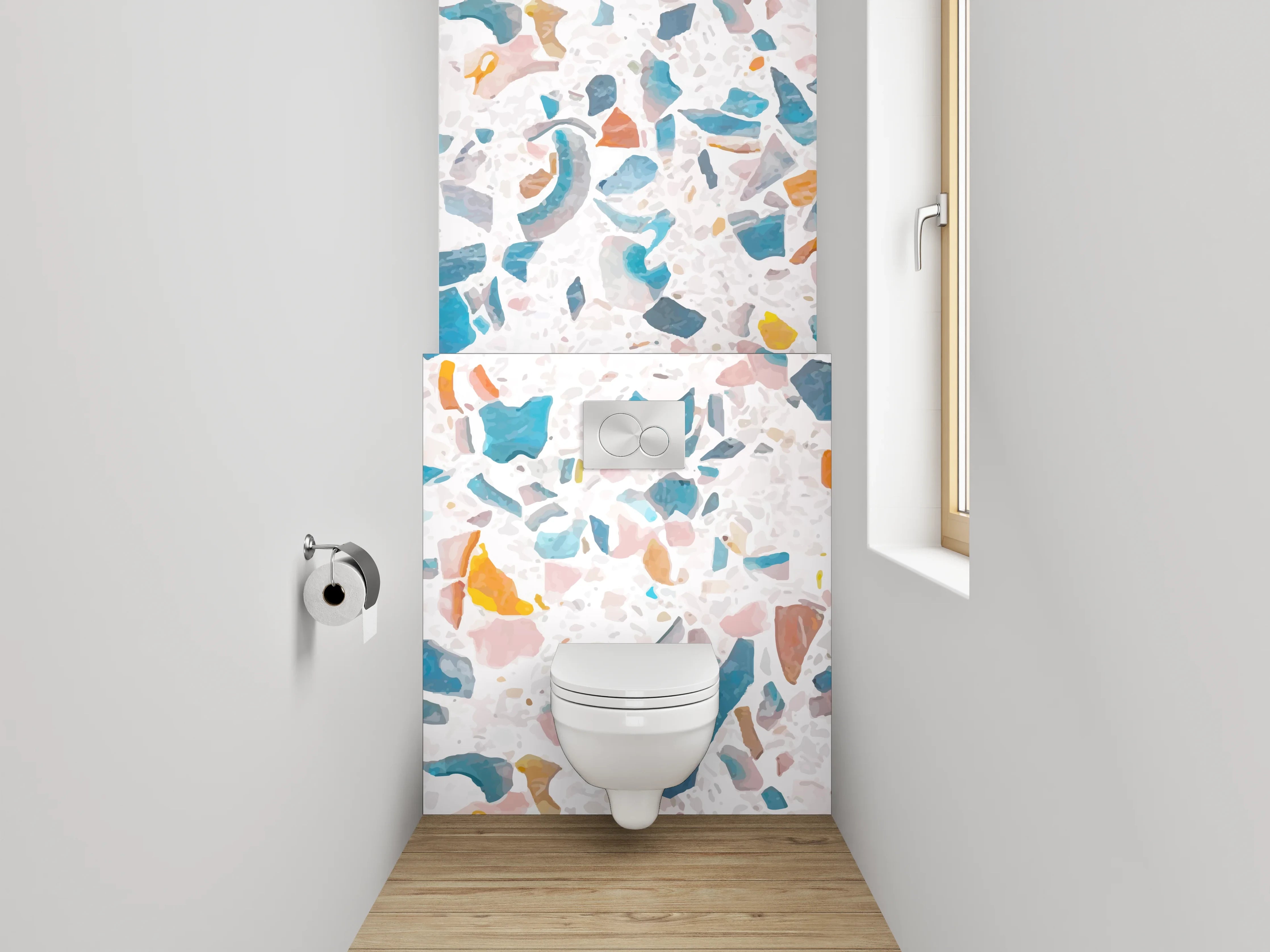 WC-Rückwand - Terrazzo Muster bunt modern