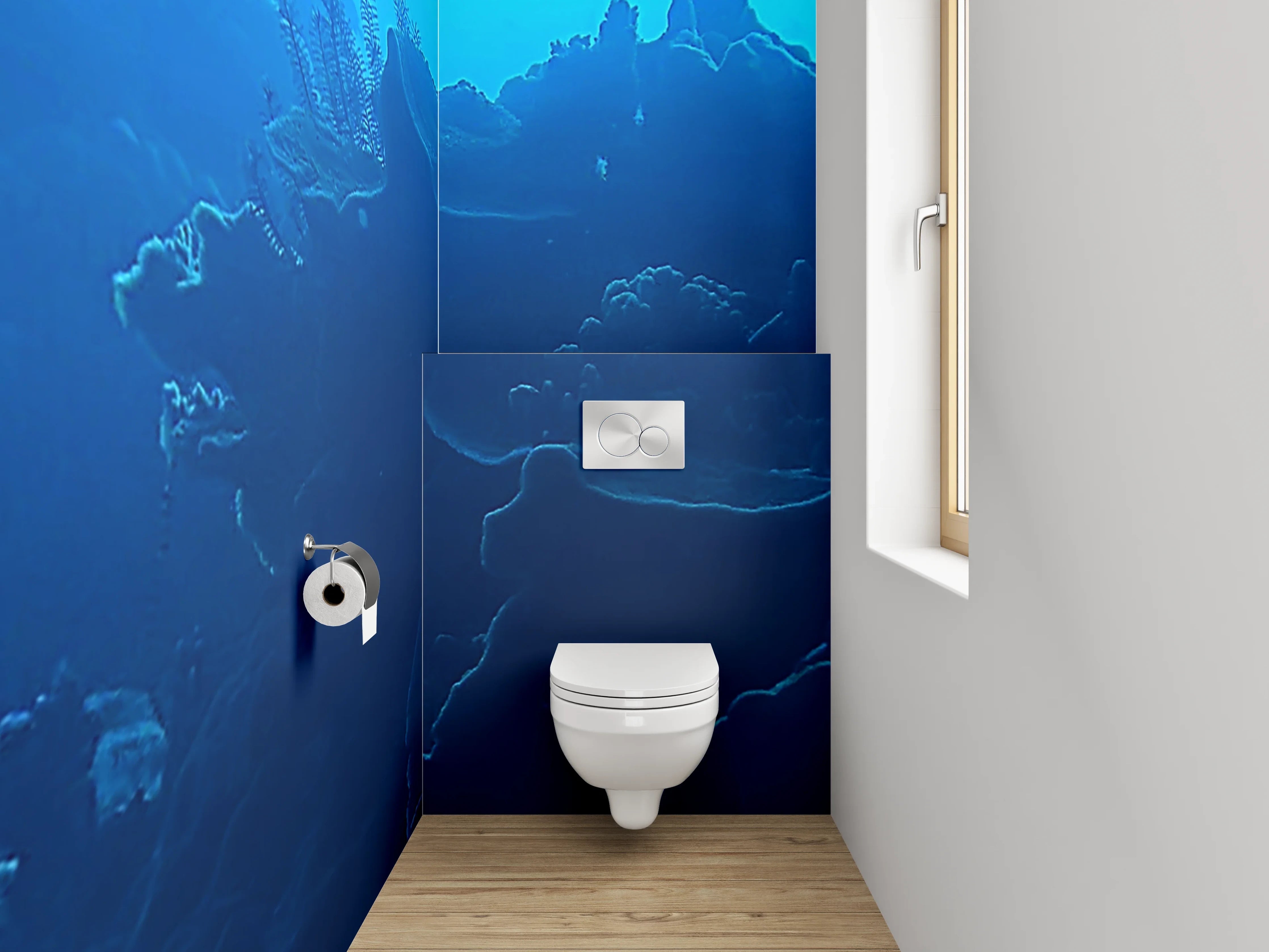 WC-Rückwand - Tiefsee Korallenriff Panorama